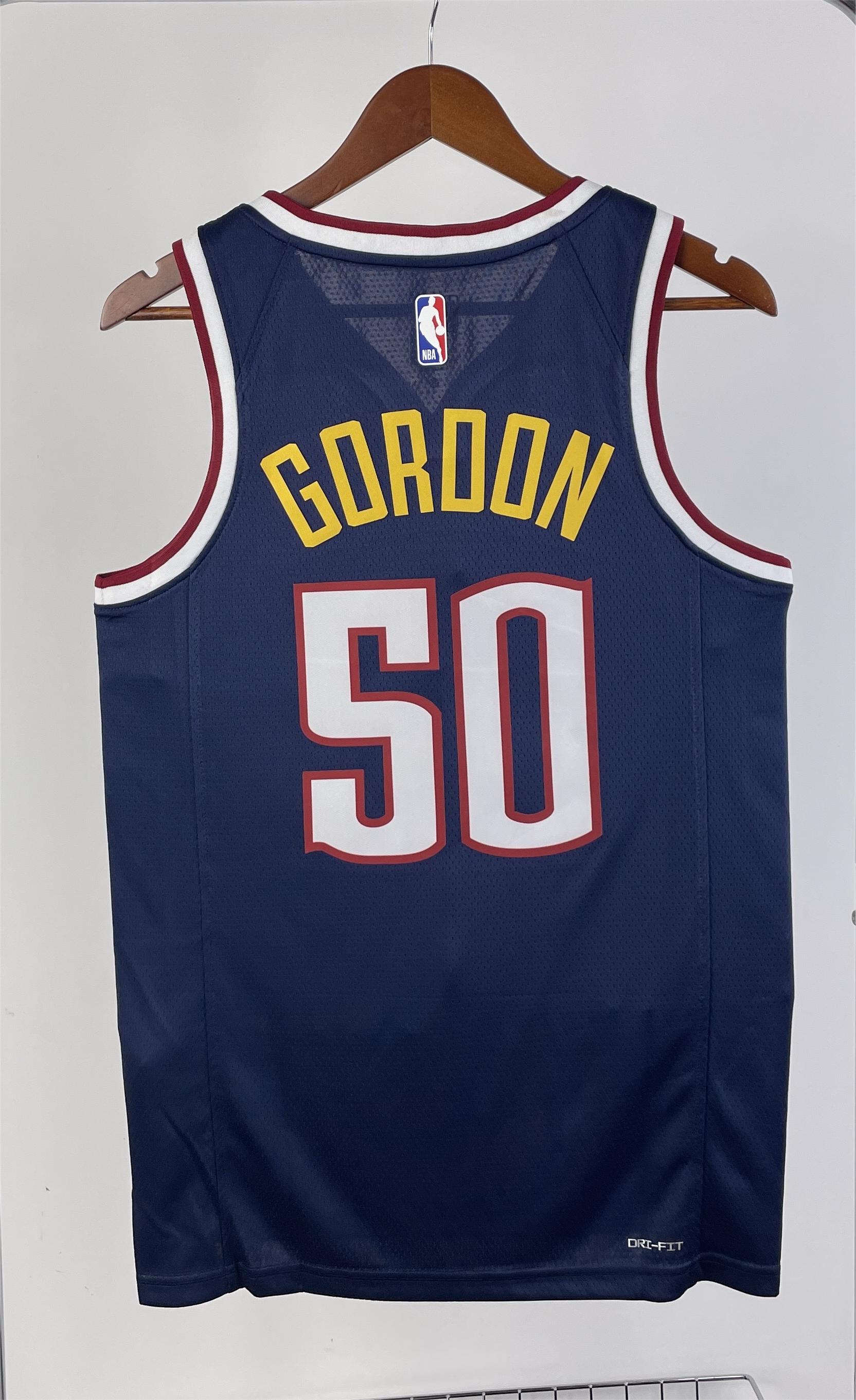 NBA Men Season 2023 Denver Nuggets Dark Blue #50 GORDON Jersey High Quality Name and Number Print - leoleo123123