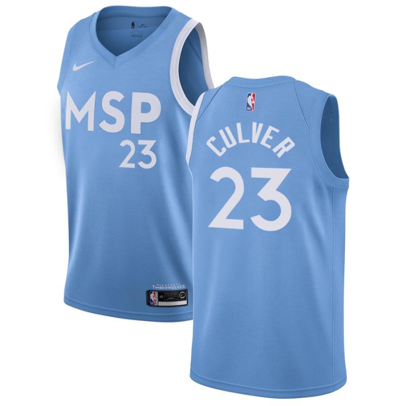 NBA Men Minnesota Timberwolves Light Blue City #23 CULVER Jersey High Quality Name and Number Print - leoleo123123