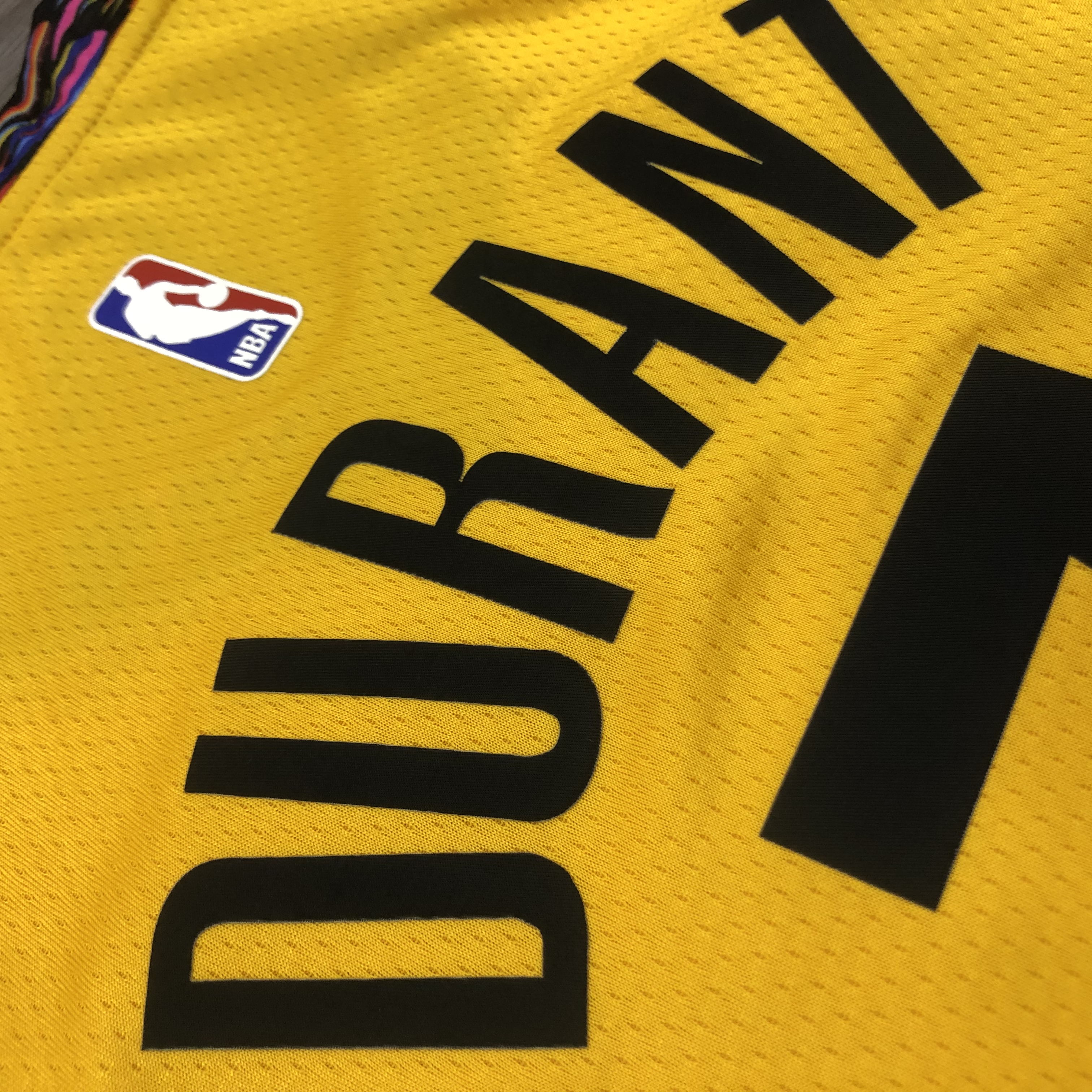 NBA Men Brooklyn Nets Yellow #7 DURANT Jersey High Quality Name and Number Print - leoleo123123