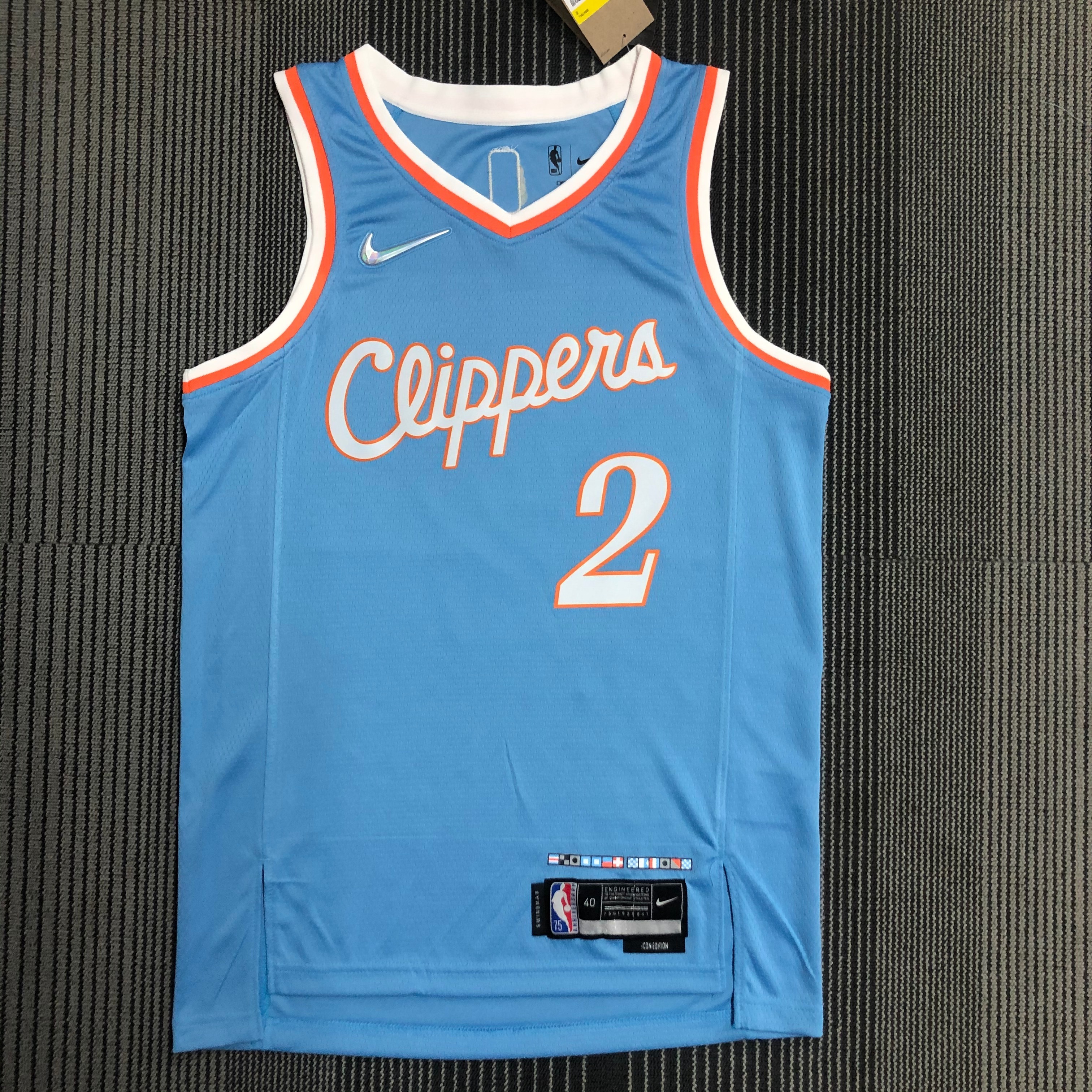 NBA Men Season 2022 Los Angeles Clippers Light Blue #2 LEONARD Jersey High Quality Name and Number Print - leoleo123123