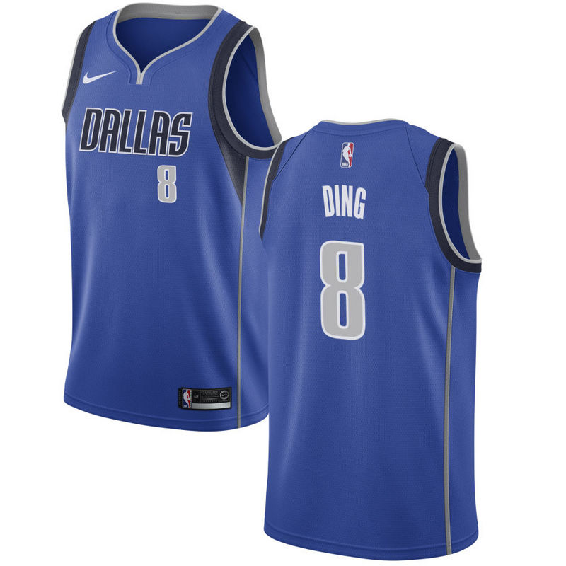 NBA Men Dallas Mavericks Blue #8 DING Jersey High Quality Name and Number Print - leoleo123123