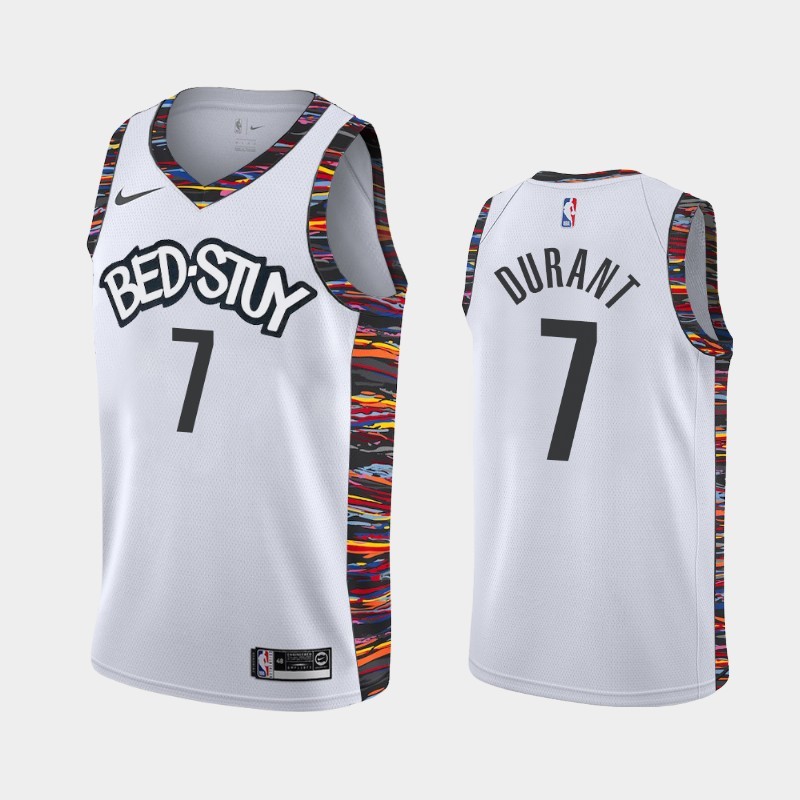 NBA Men New Brooklyn Nets White City #7 DURANT Jersey High Quality Name and Number Print - leoleo123123