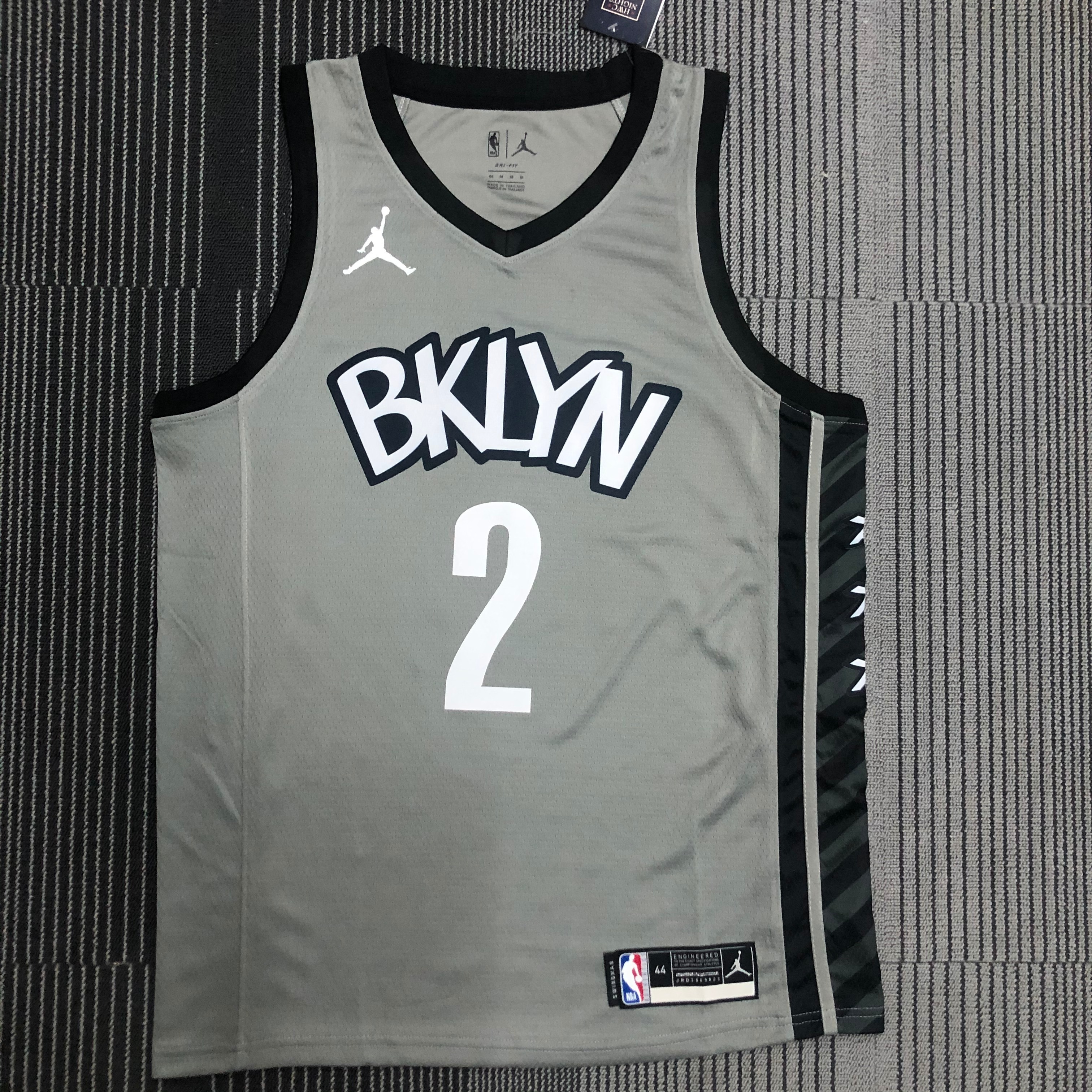 NBA Men 75th Anniversary Brooklyn Nets Grey with Jordan Logo #2 GRIFFIN Jersey High Quality Name and Number Print - leoleo123123