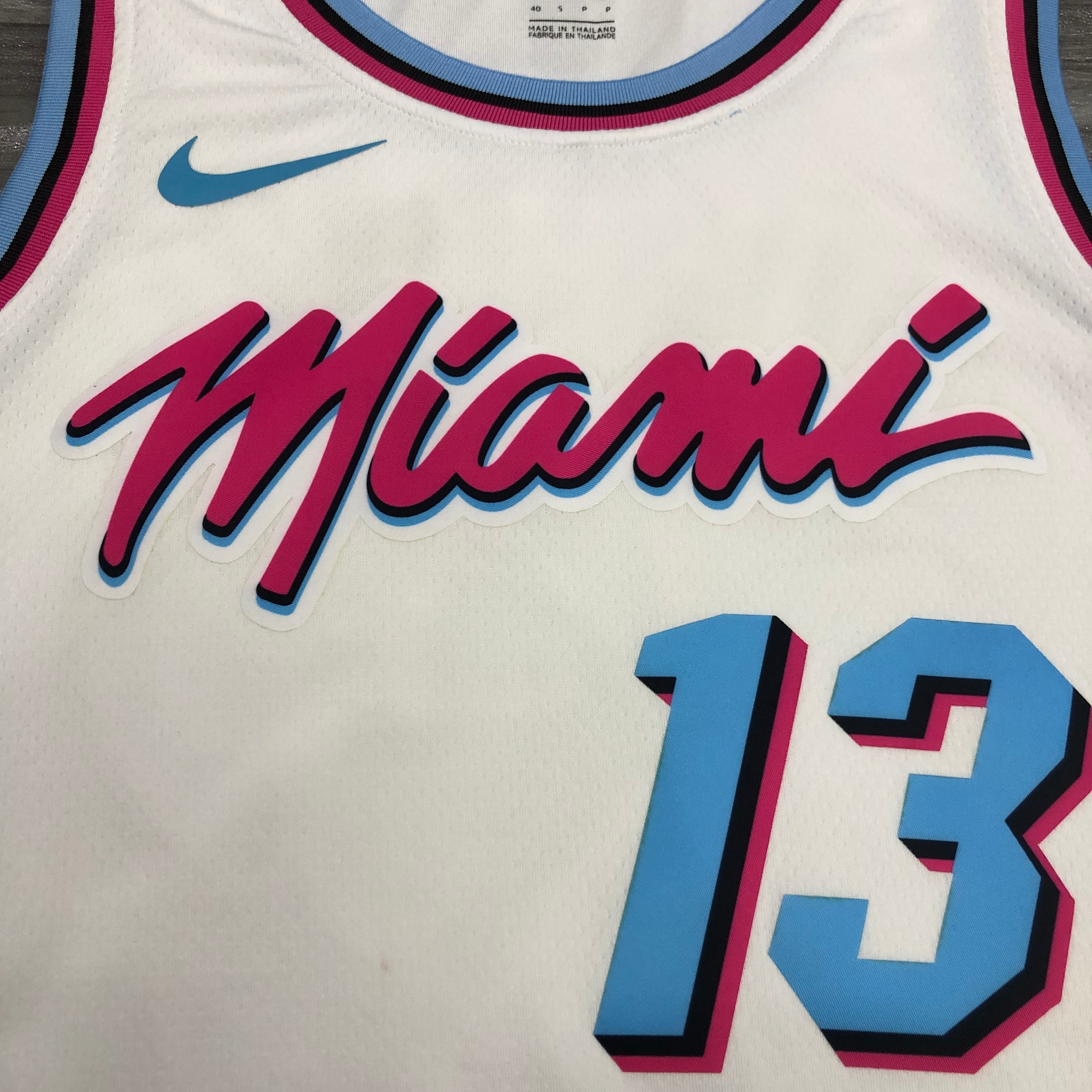 NBA Men Miami Heat White City #13 ADEBAYO Jersey High Quality Name and Number Print - leoleo123123