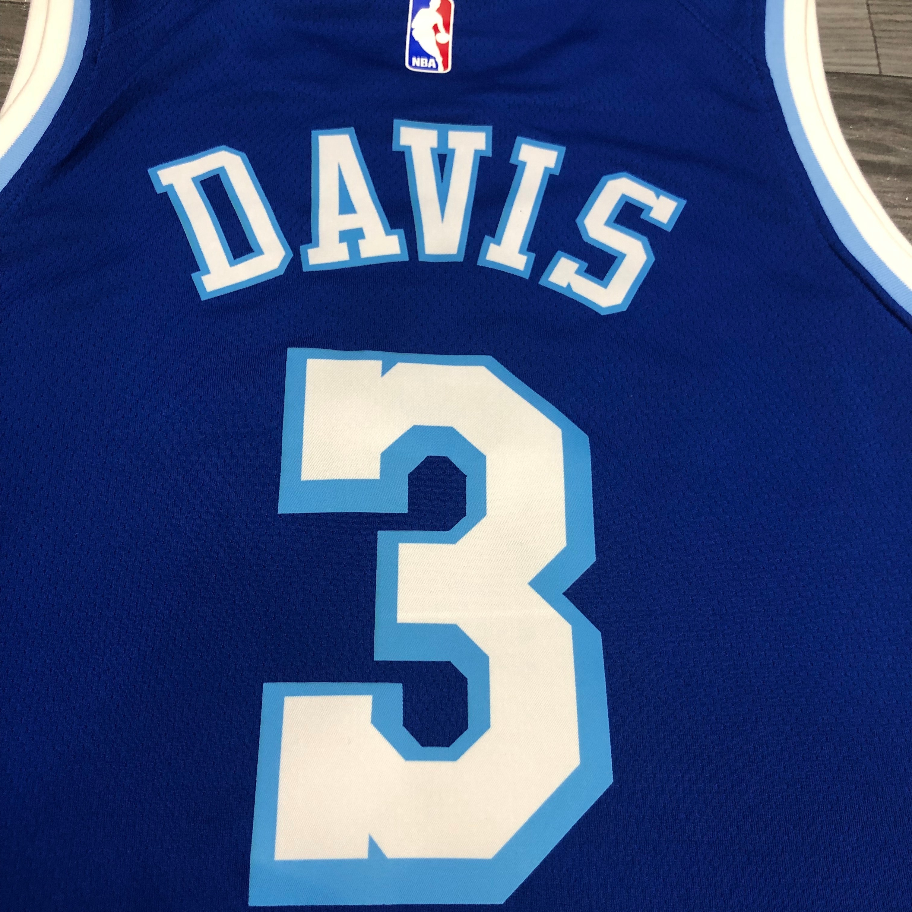 NBA Men Los Angeles Lakers Retro in Latin with Crenshaw #3 DAVIS Blue Round Neck Jersey High Quality Name and Number Print - leoleo123123