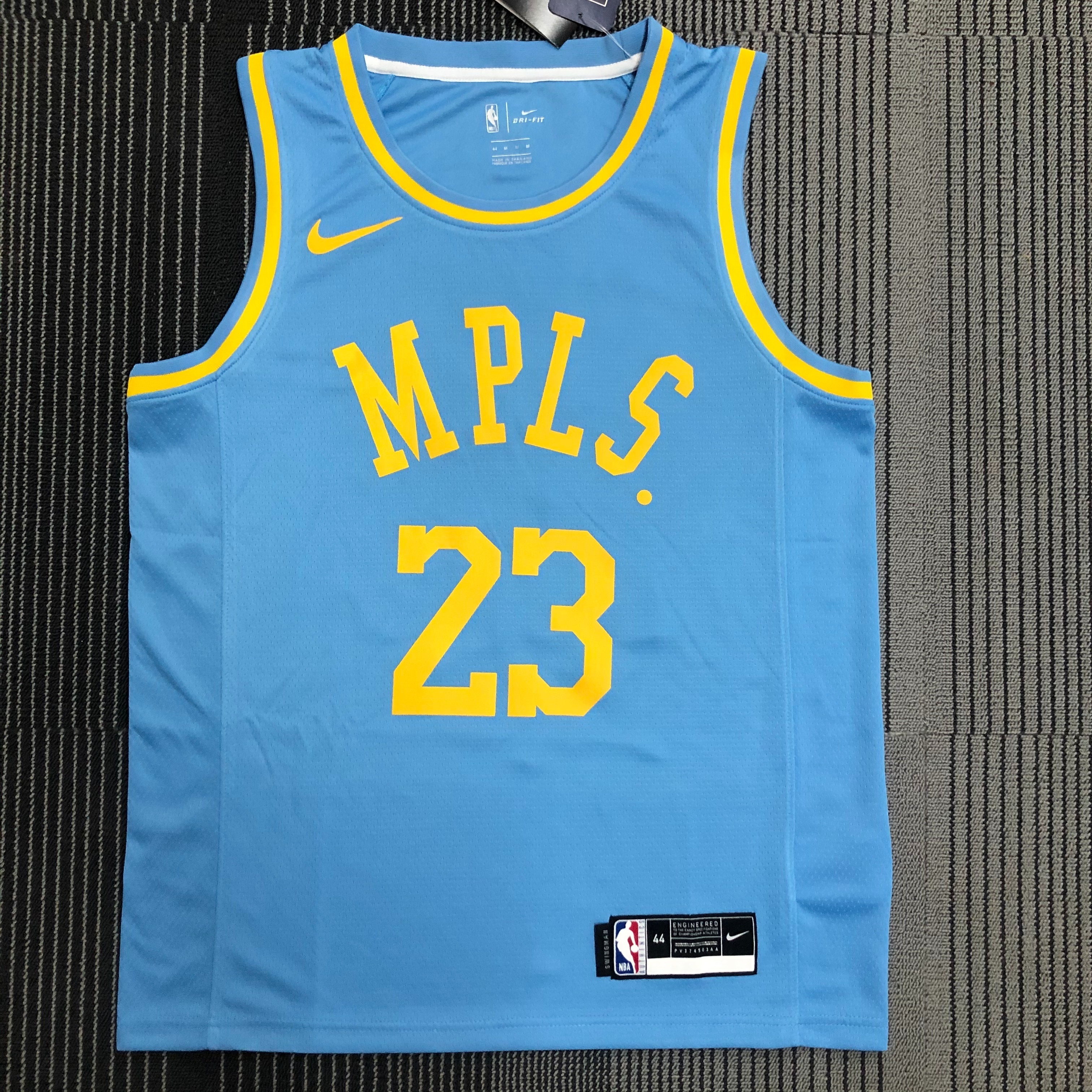 NBA Season 2021 Los Angeles Lakers Minneapolis Blue #23 JAMES Round Neck Jersey High Quality Name and Number Print - leoleo123123