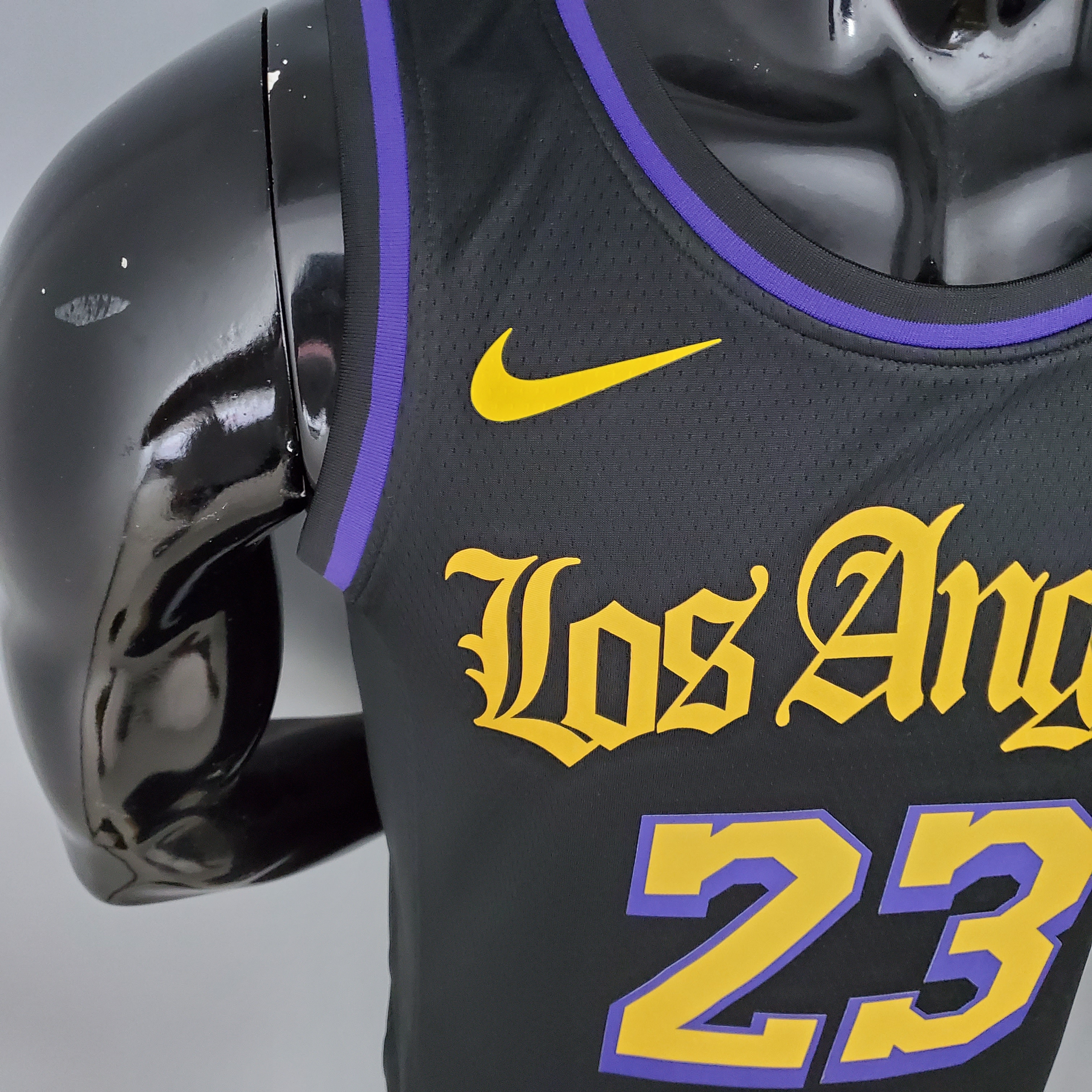 2021 James#23 Los Angeles Lakers Black Latin Black NBA Jersey High Quality Name and Number Print - leoleo123123