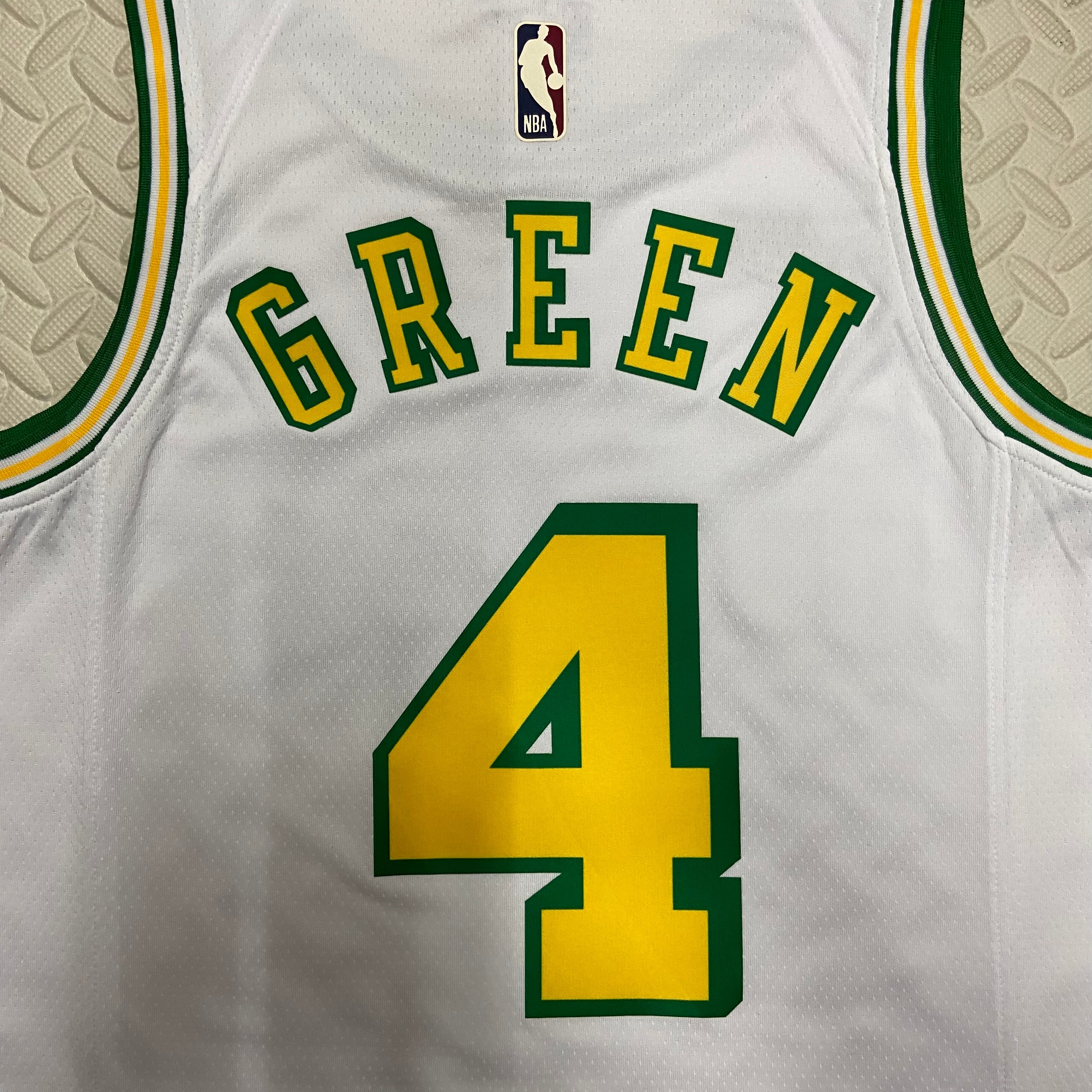 NBA Men Season 2023 Houston Rockets White Retro #4 GREEN Jersey High Quality Name and Number Print - leoleo123123