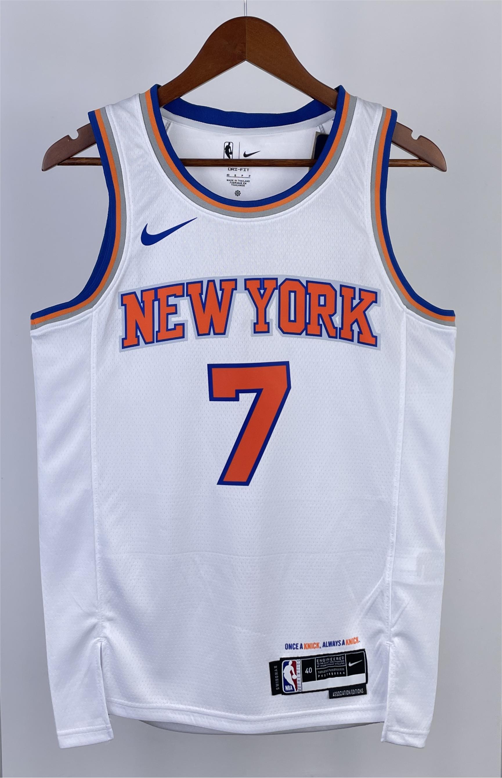 NBA Men 2023 New York Knicks White #7 ANTHONY Jersey High Quality Name and Number Print - leoleo123123