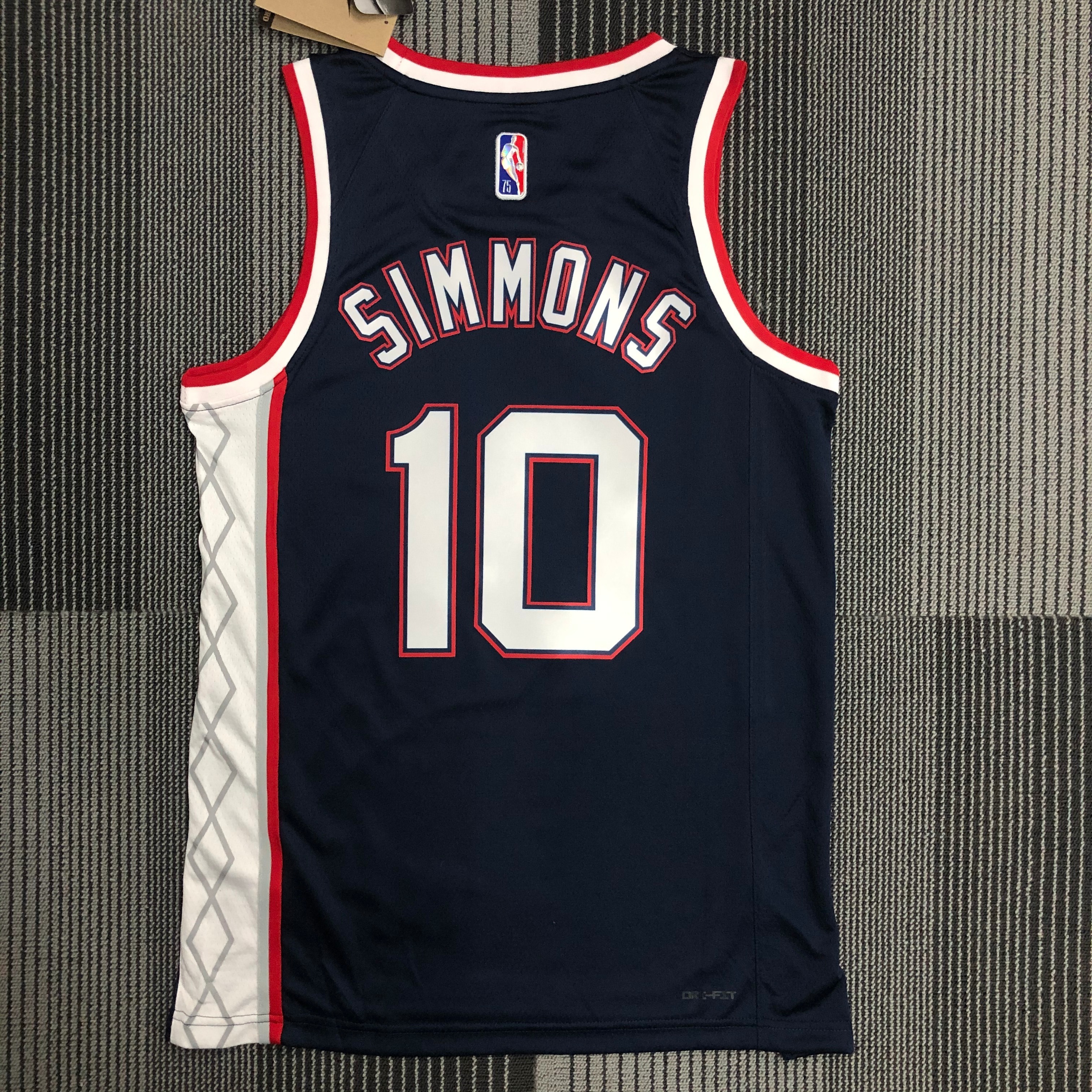 NBA Season 2022 75th Anniversary Brooklyn Nets Black #10 SIMMONS Jersey High Quality Name and Number Print - leoleo123123
