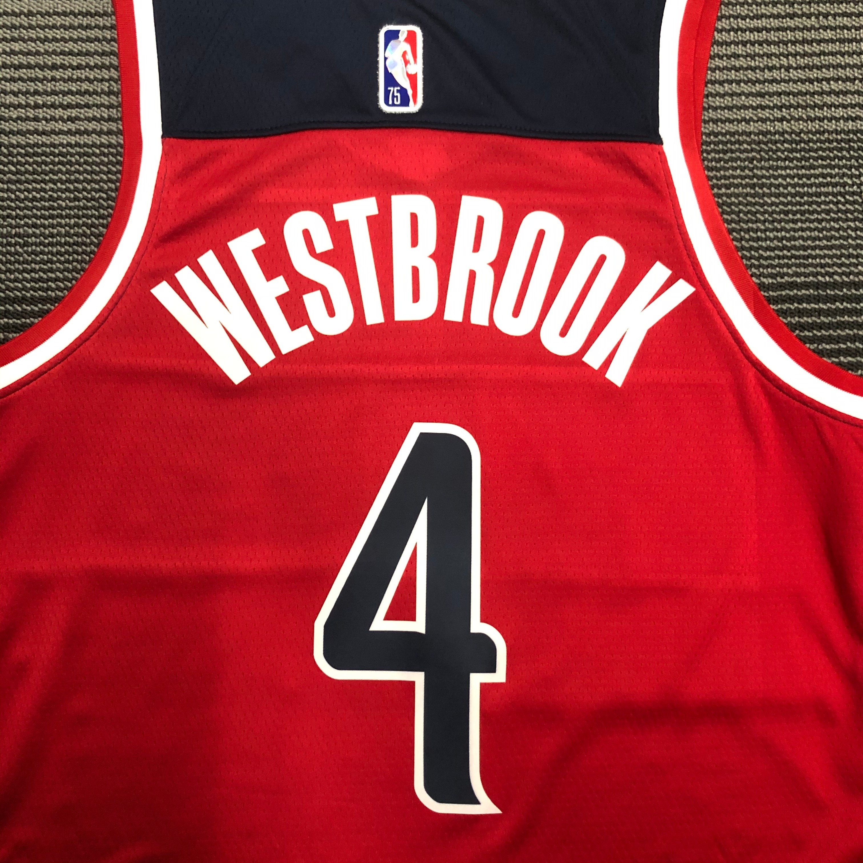 NBA 75th Anniversary Men Washington Wizards Red #4 WESTBROOK Jersey High Quality Name and Number Print - leoleo123123