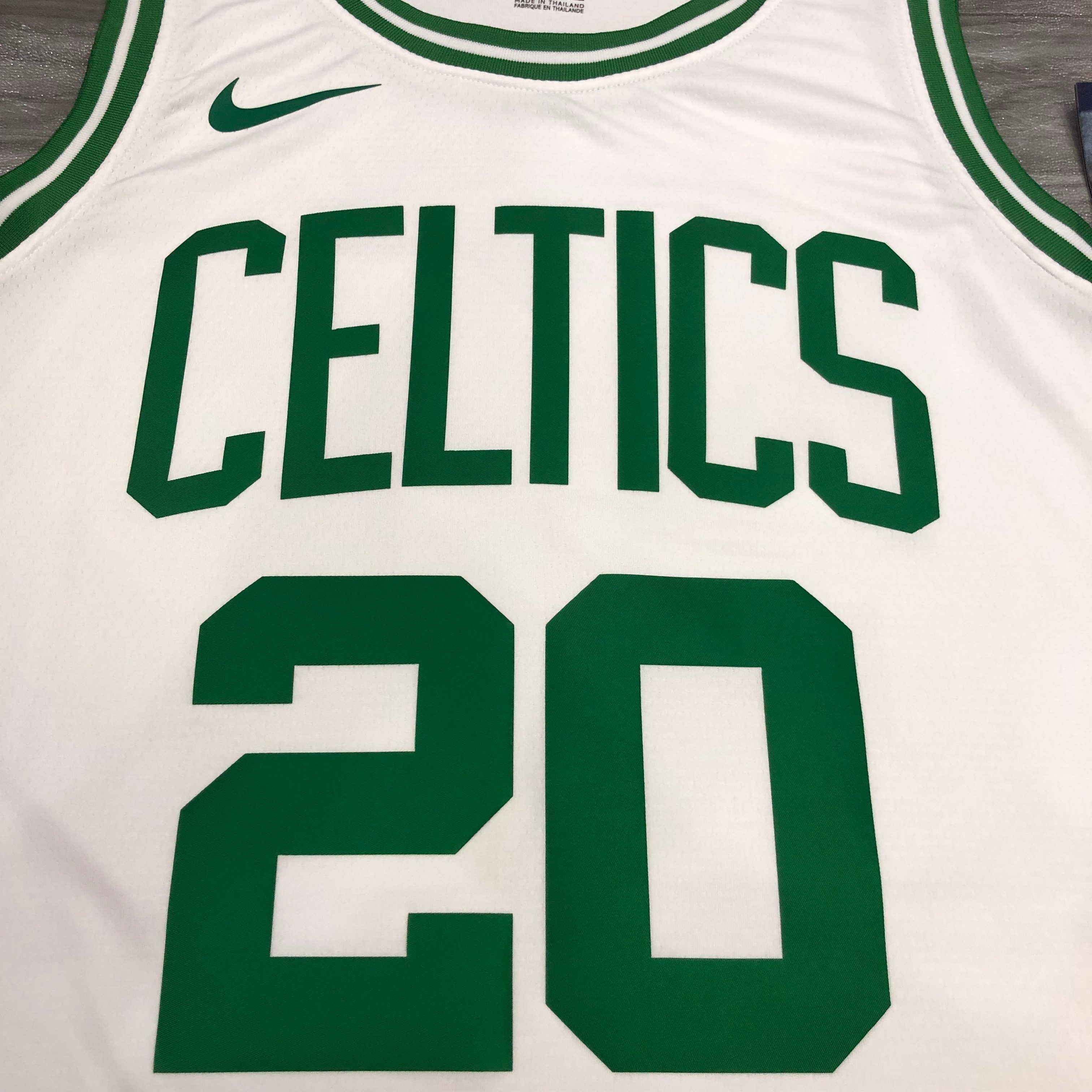 NBA Boston Celtics Retro White with Green Name #20 ALLEN Jersey High Quality Name and Number Print - leoleo123123