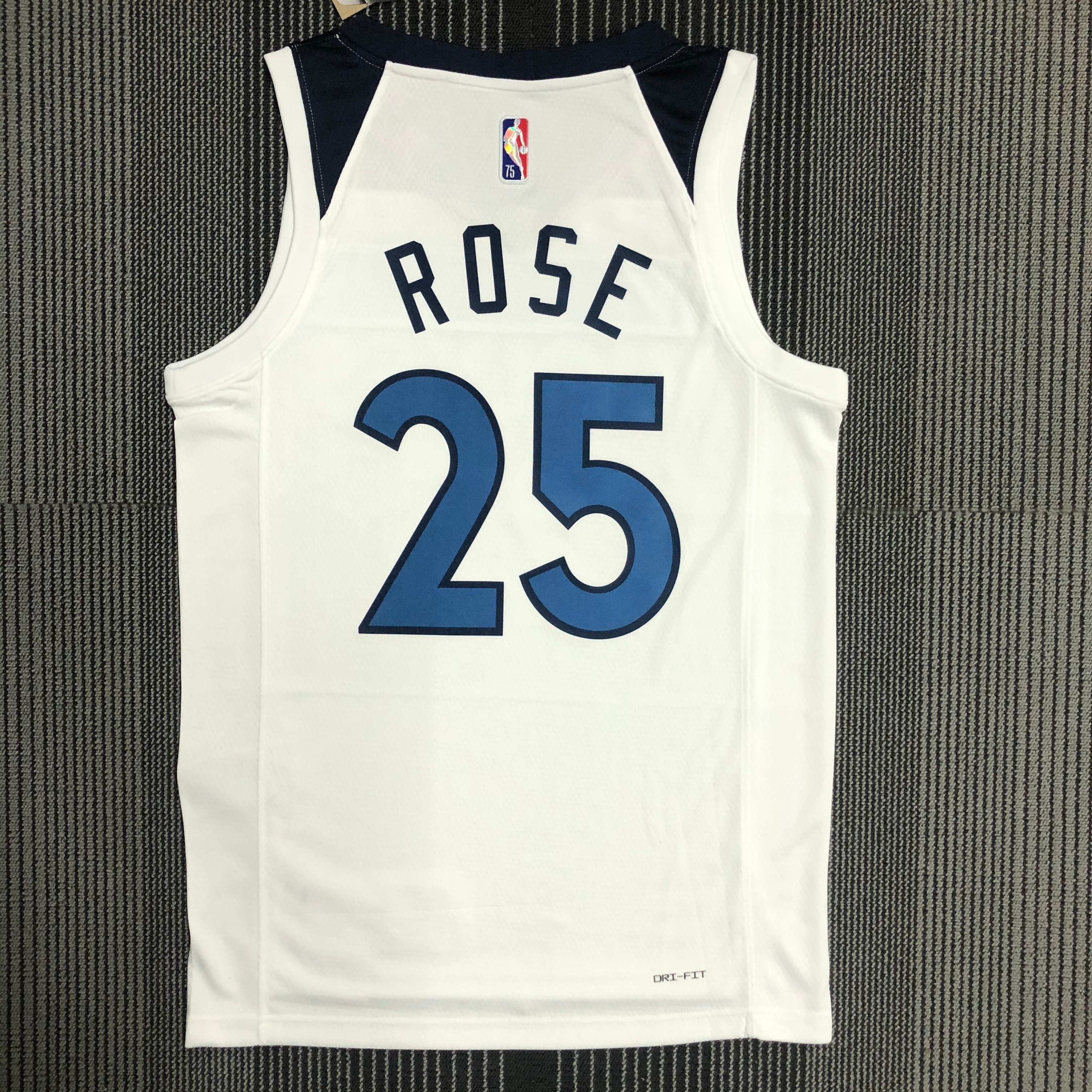 NBA Men 75th Anniversary Minnesota Timberwolves White #25 ROSE Jersey High Quality Name and Number Print - leoleo123123