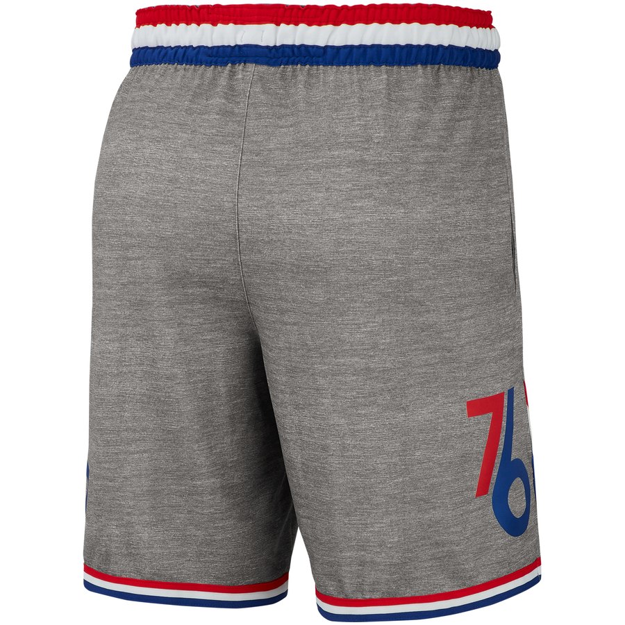 NBA Men Philadelphia 76ers Grey City Pant Short High Quality Name and Number Print - leoleo123123
