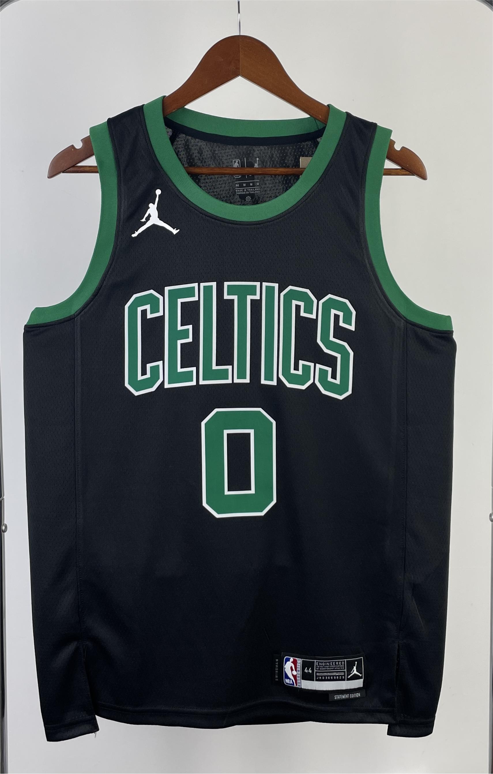 NBA Men Season 2023 Boston Celtics Black with Jordan Logo #0 TATUM Jersey High Quality Name and Number Print - leoleo123123