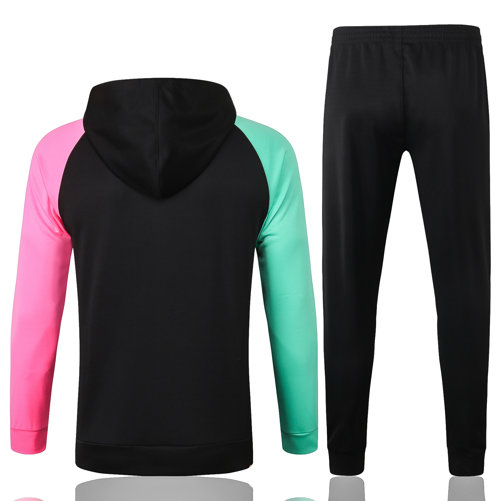 20-21 Barcelona Black with Pink & Green Sleeves Jacket Tracksuit Thai Quality - leoleo123123