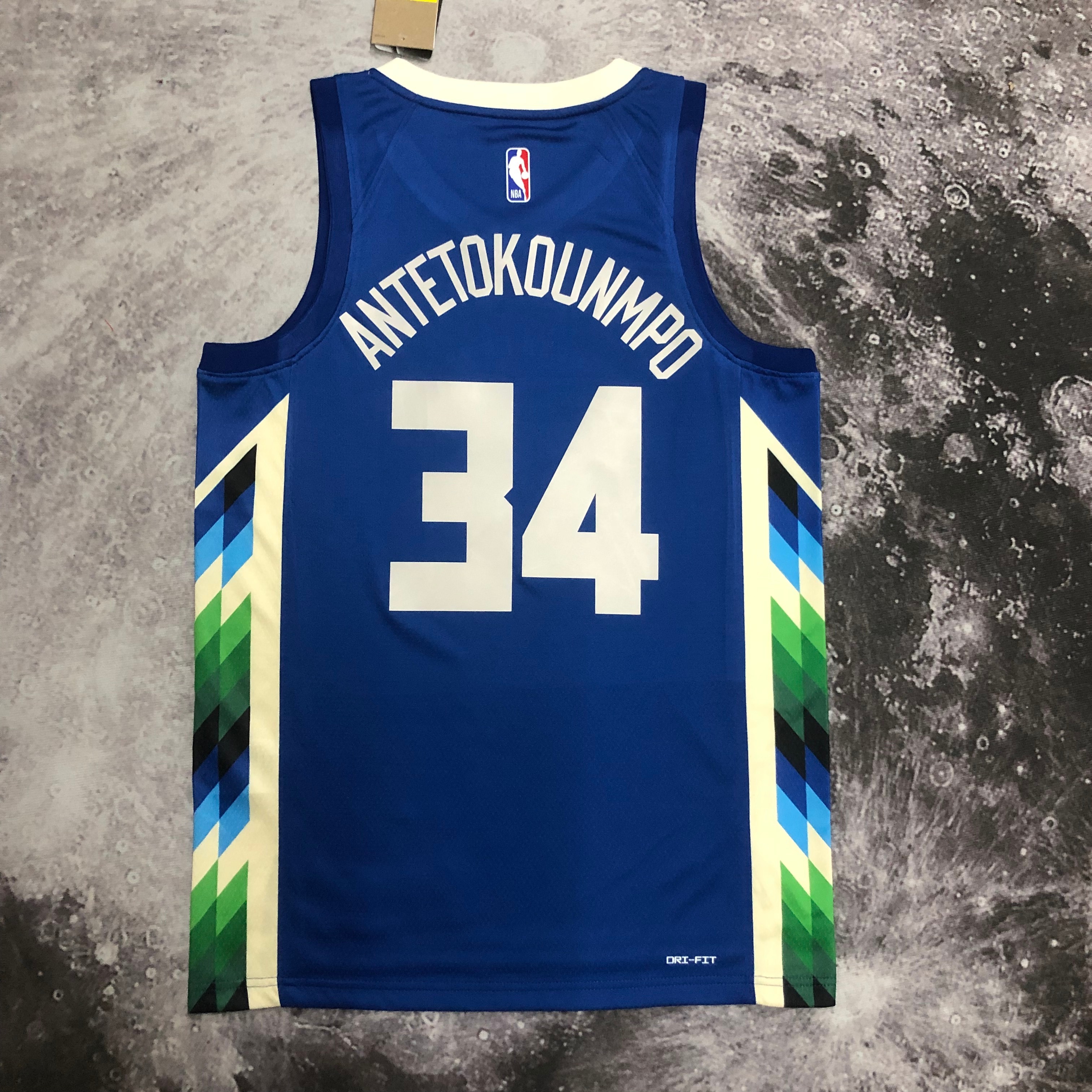 NBA Men 2023 Milwaukee Bucks Blue #34 ANTETOKOUNMPO Jersey High Quality Name and Number Print - leoleo123123