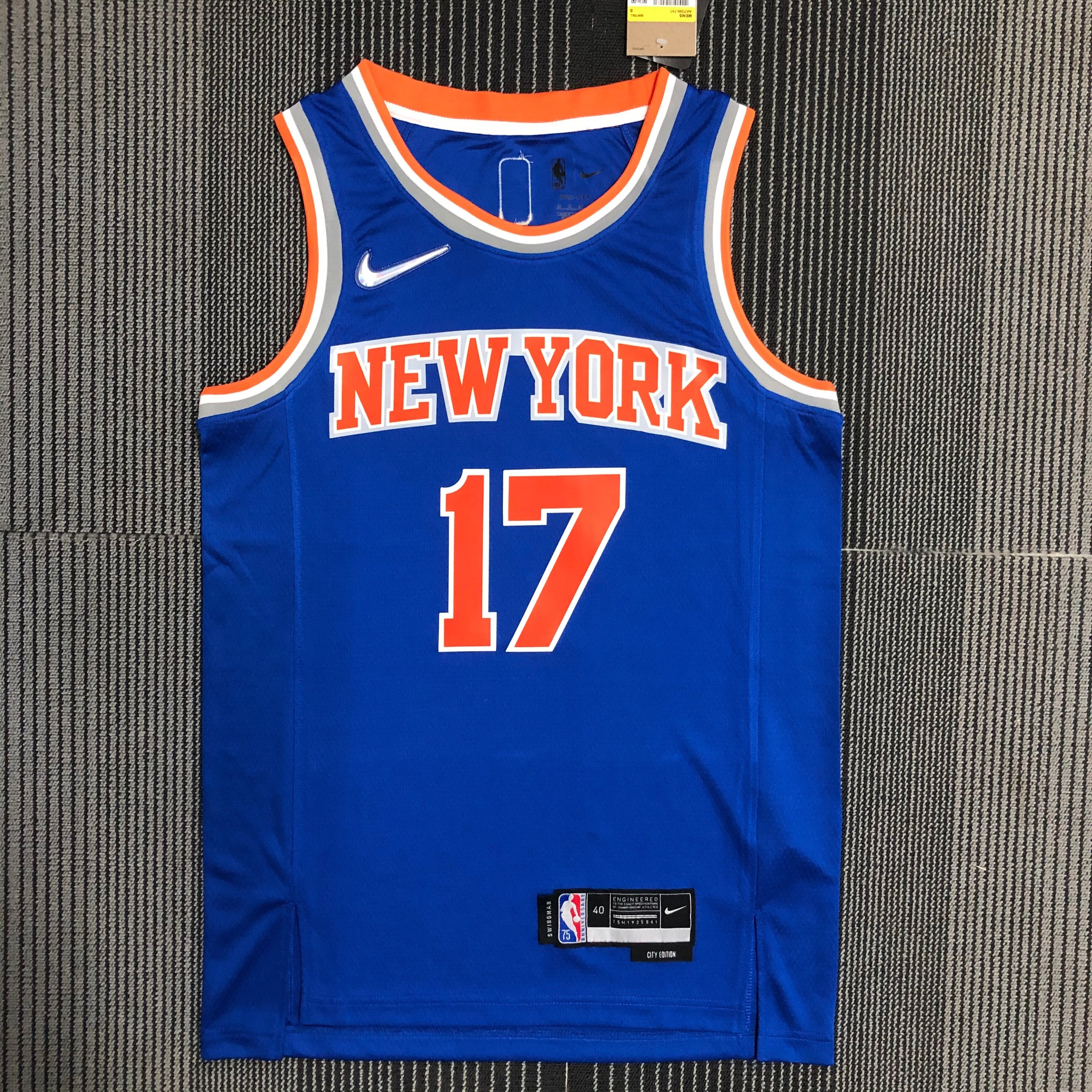 NBA Men 75th Anniversary New York Knicks Blue #17 LIN Jersey High Quality Name and Number Print - leoleo123123