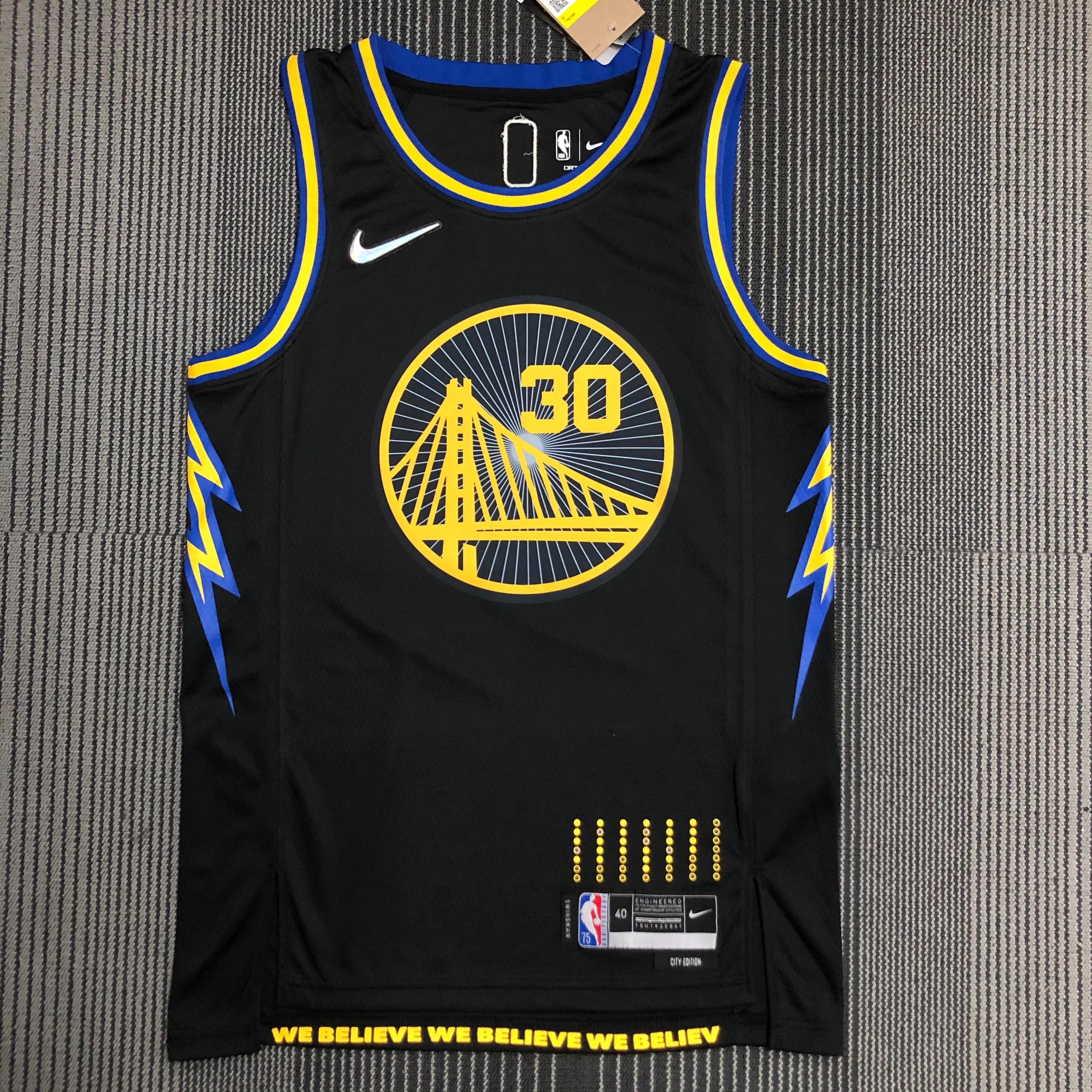 NBA Men 75th Anniversary Season 2022 Golden State Warriors Black #2974 CURRY Jersey High Quality Name and Number Print - leoleo123123