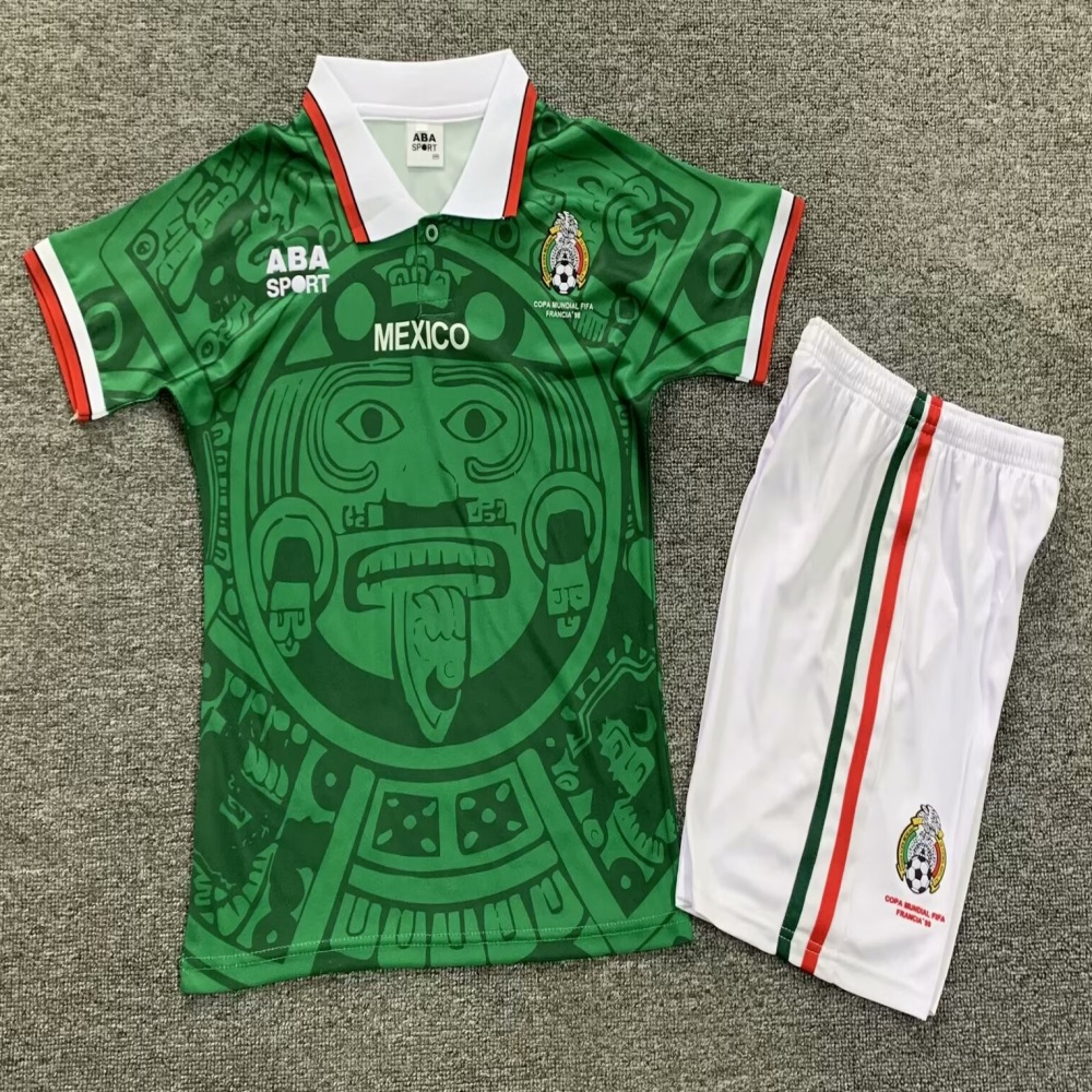 1998 Mexico Home Retro Kids Jersey - leoleo123123