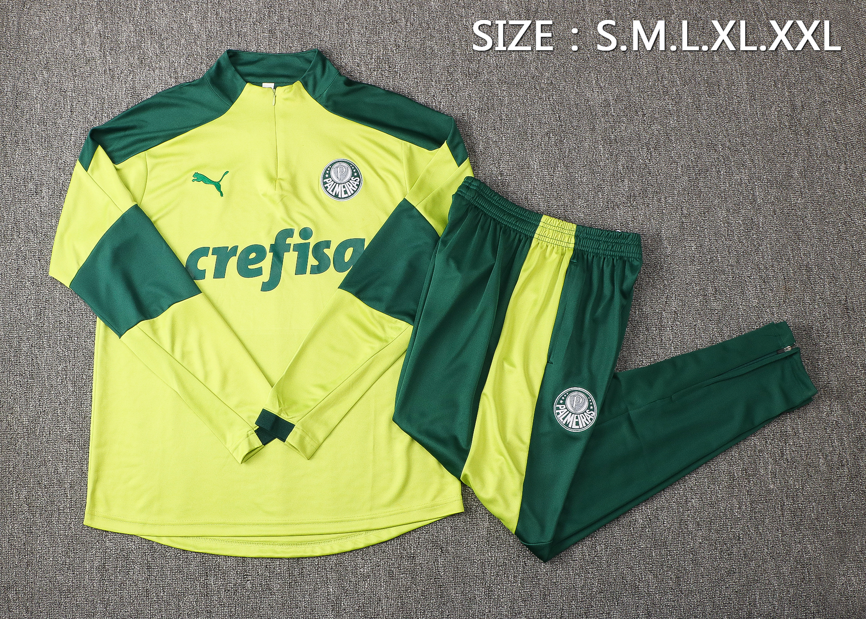 21-22 Palmeiras Yellow Sweater Tracksuit Thai Quality - leoleo123123