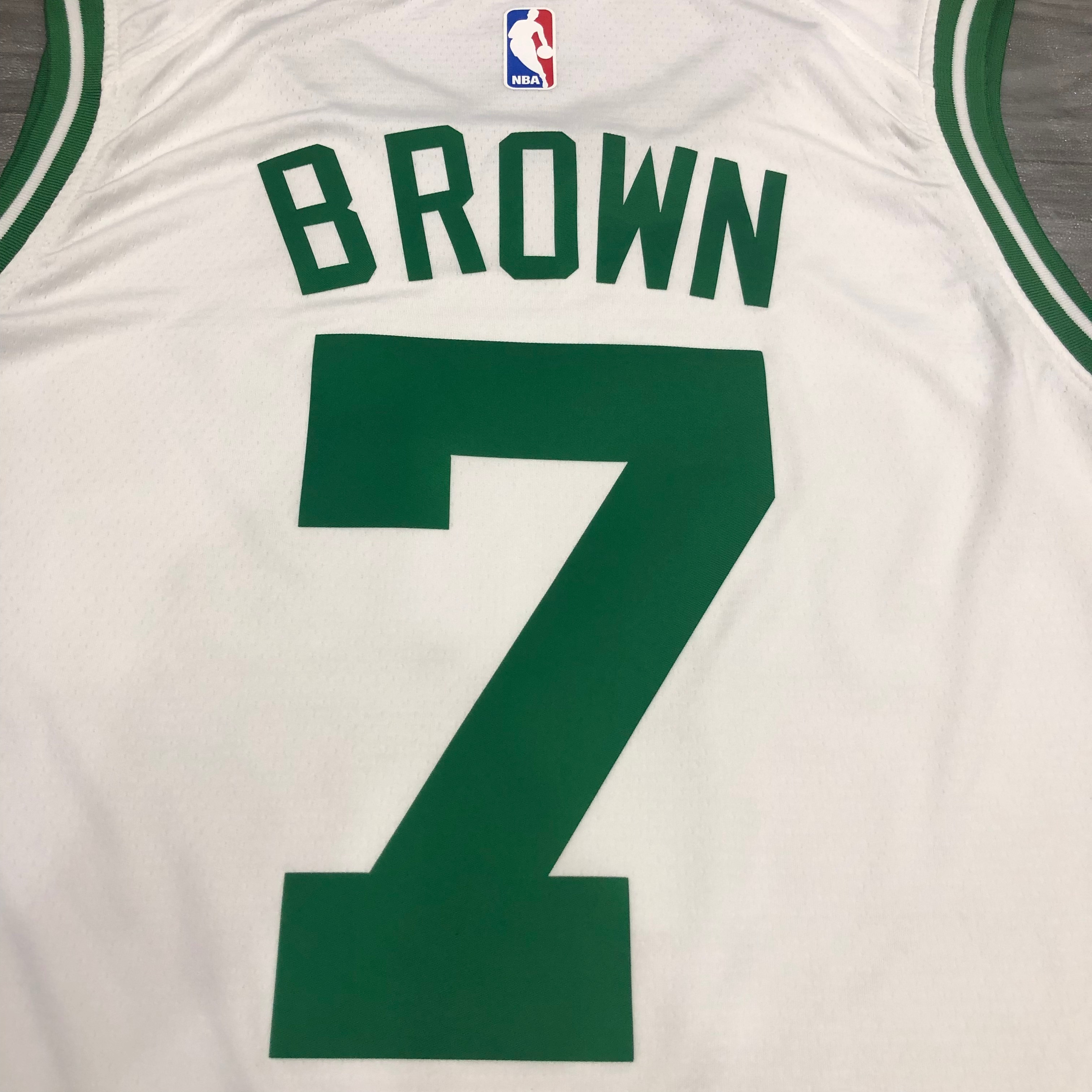 NBA Boston Celtics Retro White with Green Name #7 BROWN Jersey High Quality Name and Number Print - leoleo123123