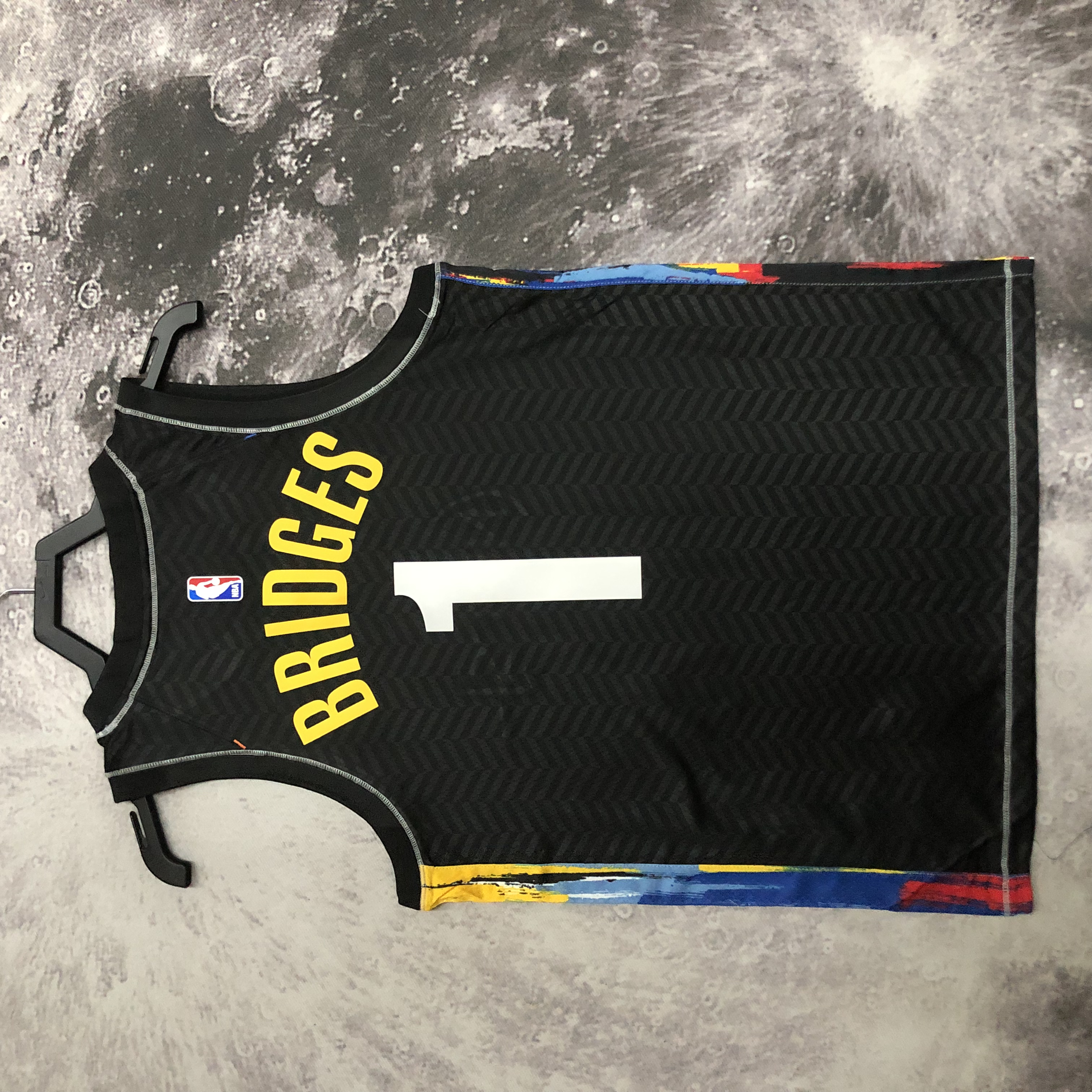 NBA Men Season 2021 Brooklyn Nets Black City #1 BRIDGES Jersey High Quality Name and Number Print - leoleo123123