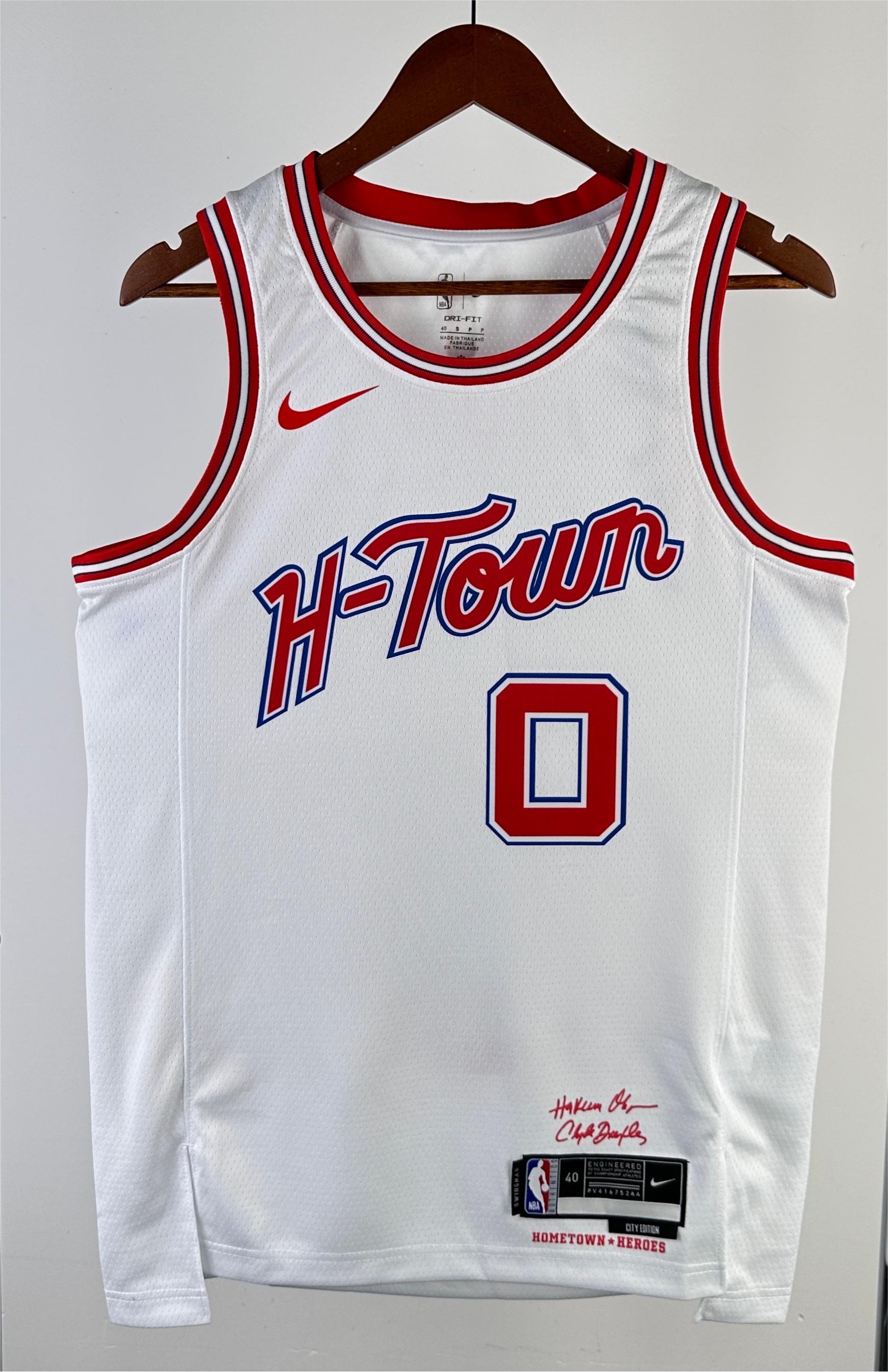 NBA Men Season 2024 Houston Rockets White City Edition #0 WESTBROOK Jersey High Quality Name and Number Print - leoleo123123