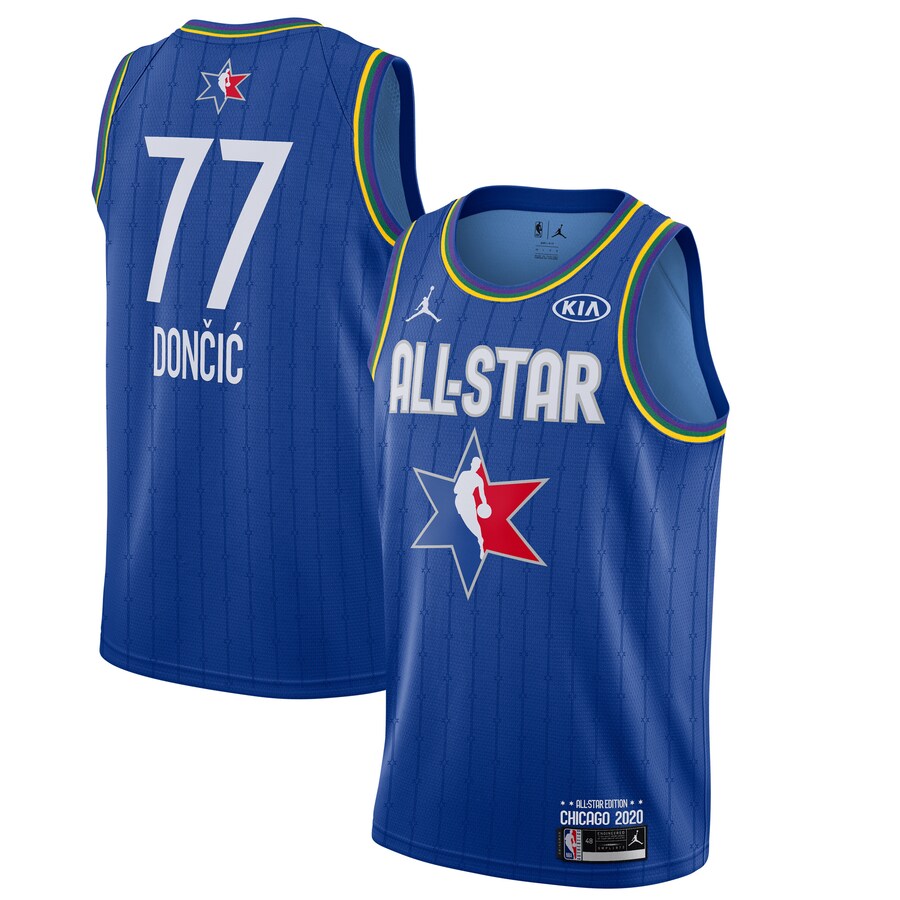 NBA Men 2020 All Star Jerseys Blue #77 DONCIC Jersey High Quality Name and Number Print - leoleo123123
