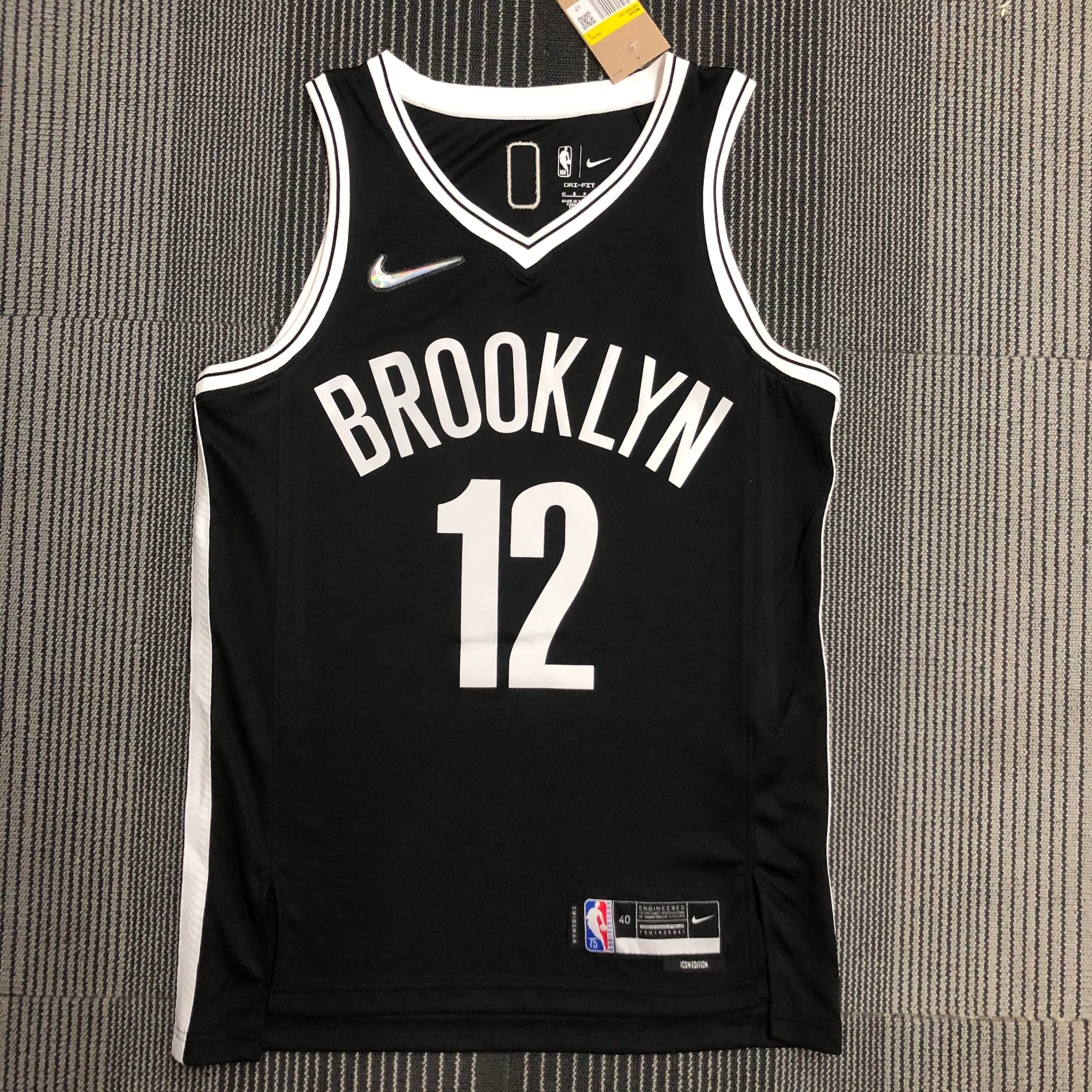 NBA Men 75th Anniversary Brooklyn Nets Black #12 HARRIS Jersey High Quality Name and Number Print - leoleo123123