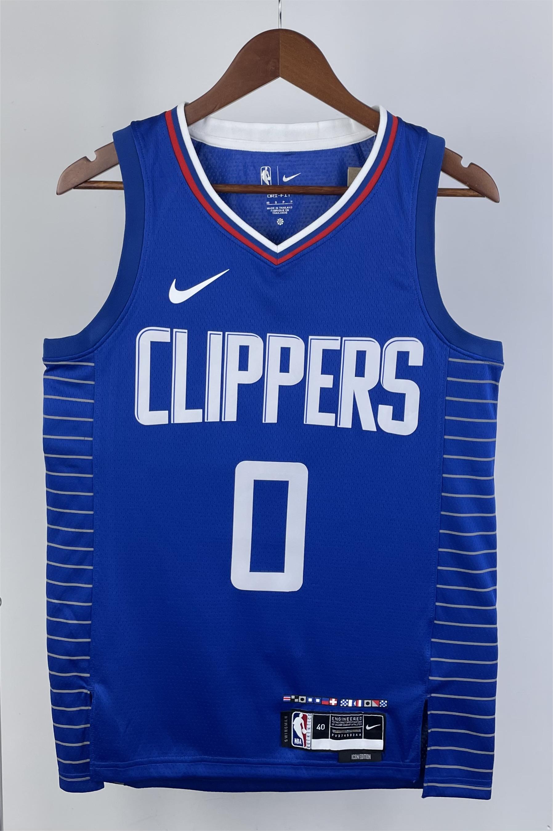 NBA Season 2023 Men Los Angeles Clippers Blue #0 WESTBROOK Jersey High Quality Name and Number Print - leoleo123123