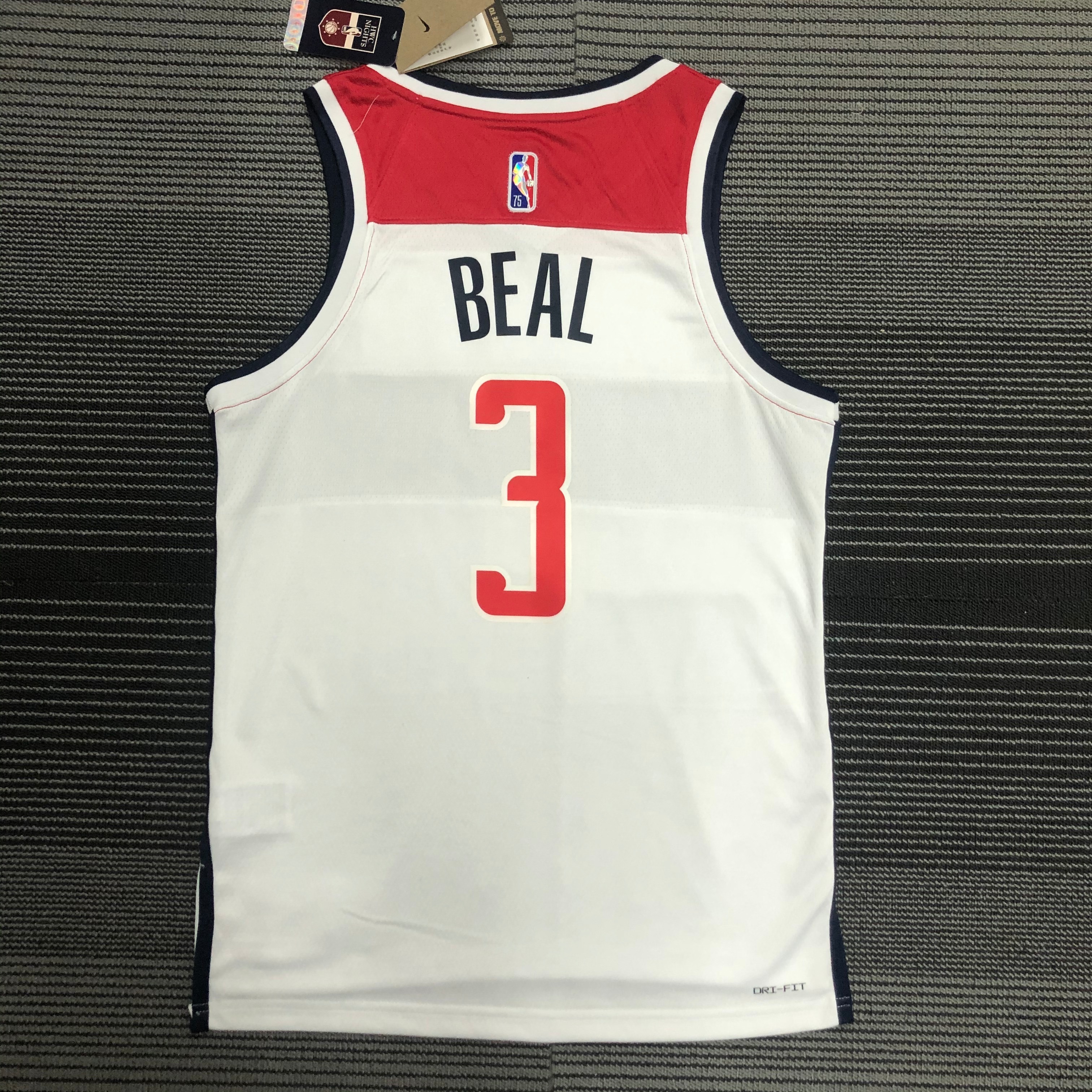NBA 75th Anniversary Men Washington Wizards White #3 BEAL Jersey High Quality Name and Number Print - leoleo123123