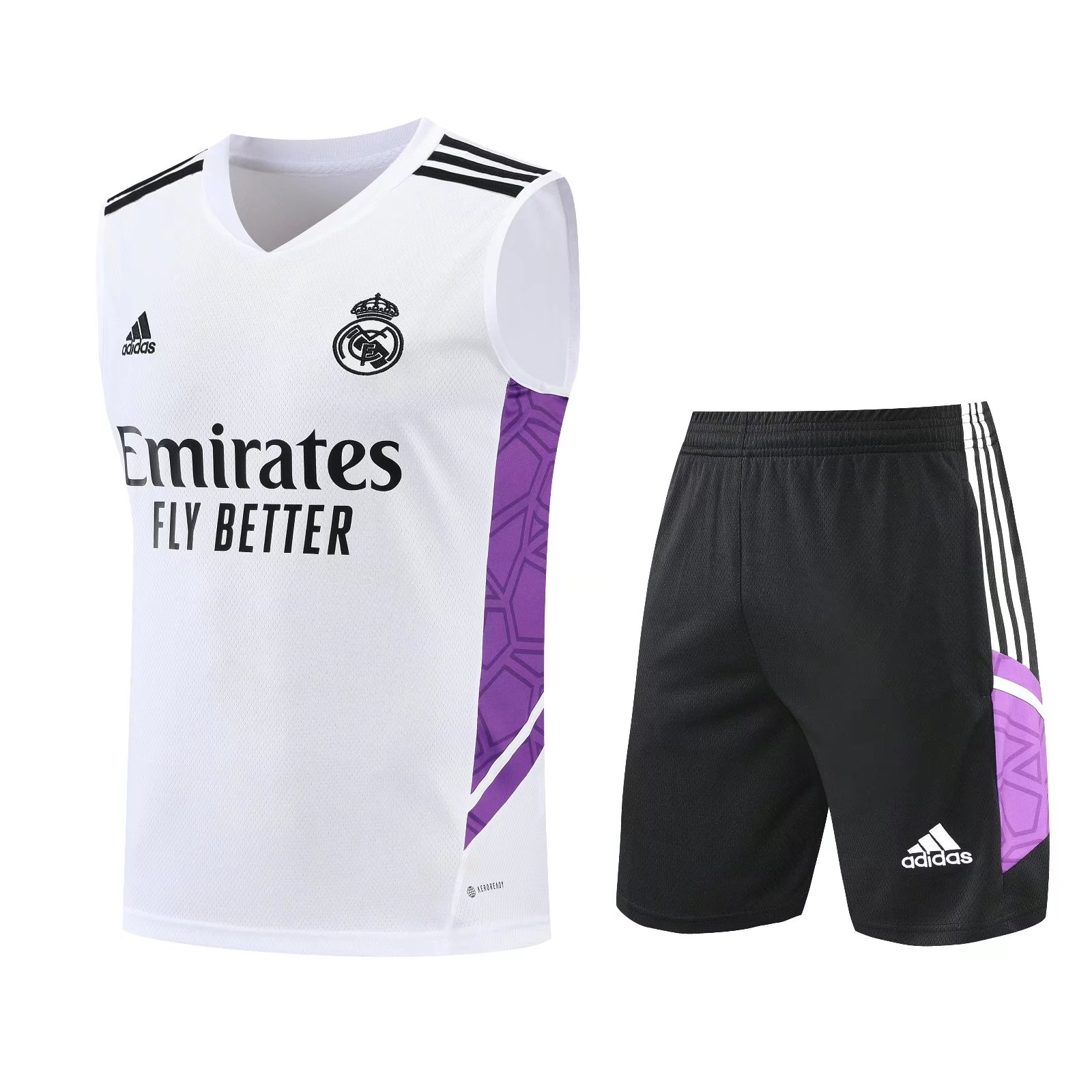 22/23 Real Madrid White Vest Training Set--Vest and Short Pant Training Tracksuit - leoleo123123