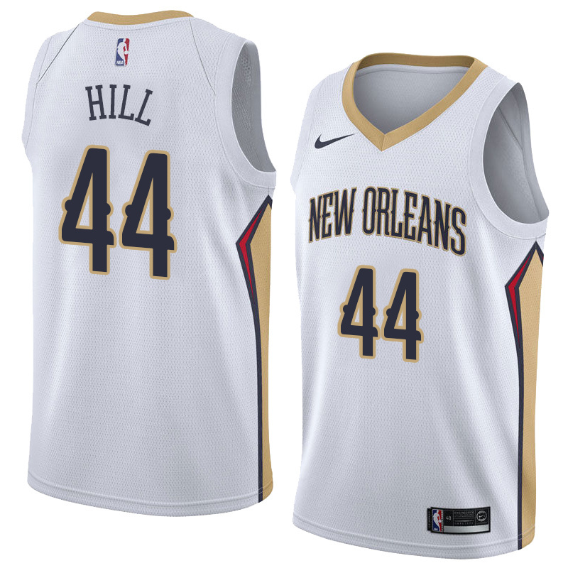 NBA Men New Orleans Pelicans White #44 HILL Jersey High Quality Name and Number Print - leoleo123123
