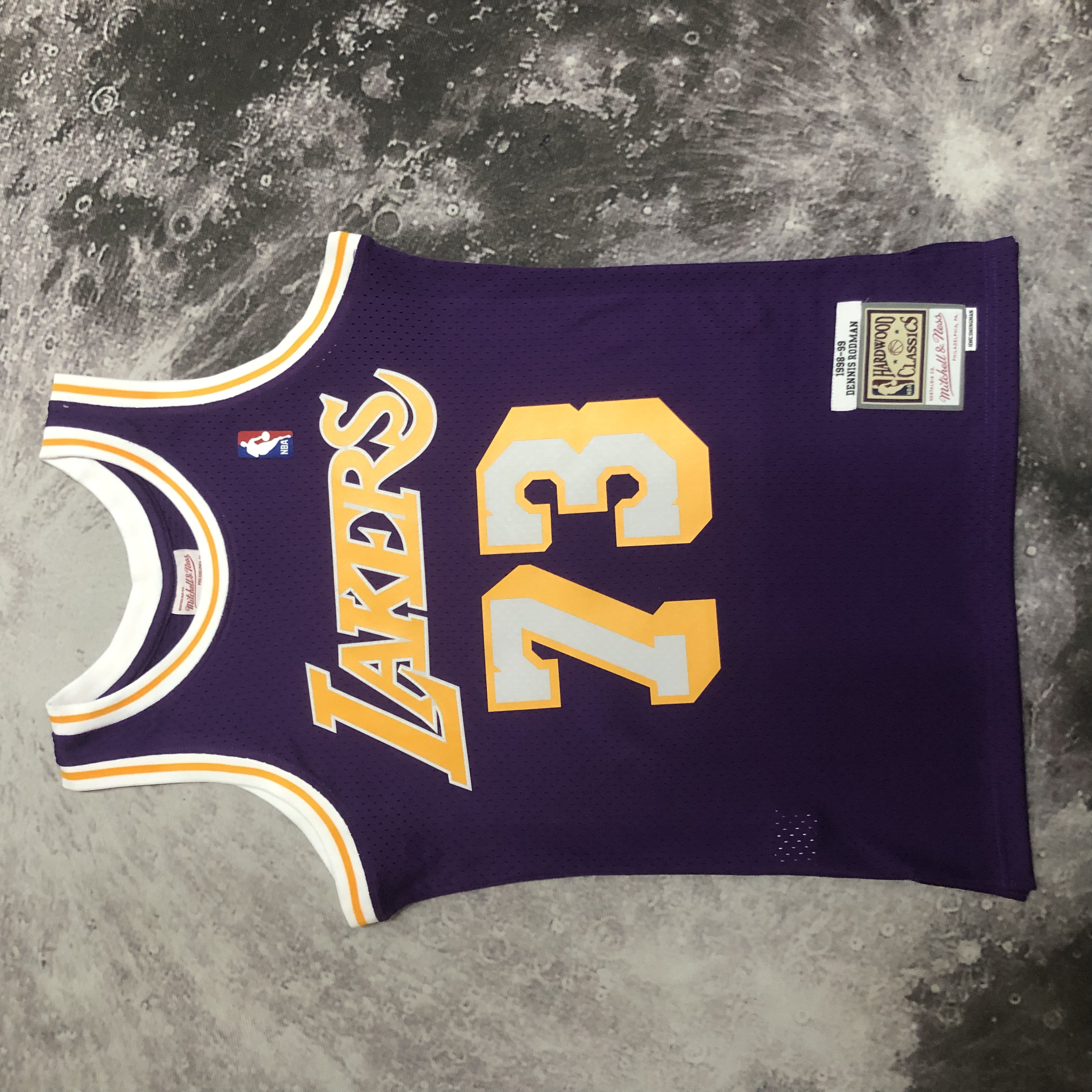 NBA Men Season 98-99 Los Angeles Lakers Purple #73 RODMAN Jersey High Quality Name and Number Print - leoleo123123