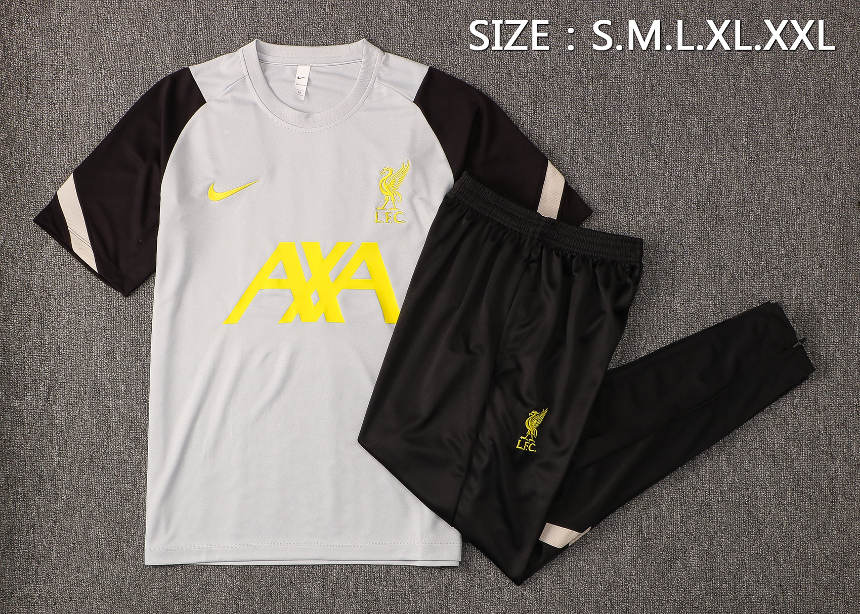21-22 Liverpool Grey Training Tracksuit Thai Quality---Jersey and Long Pant - leoleo123123