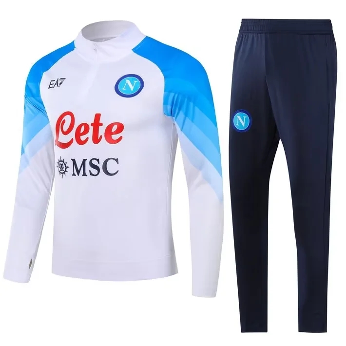 23/24 Napoli Kids White Sweater Tracksuit Thai Quality - leoleo123123