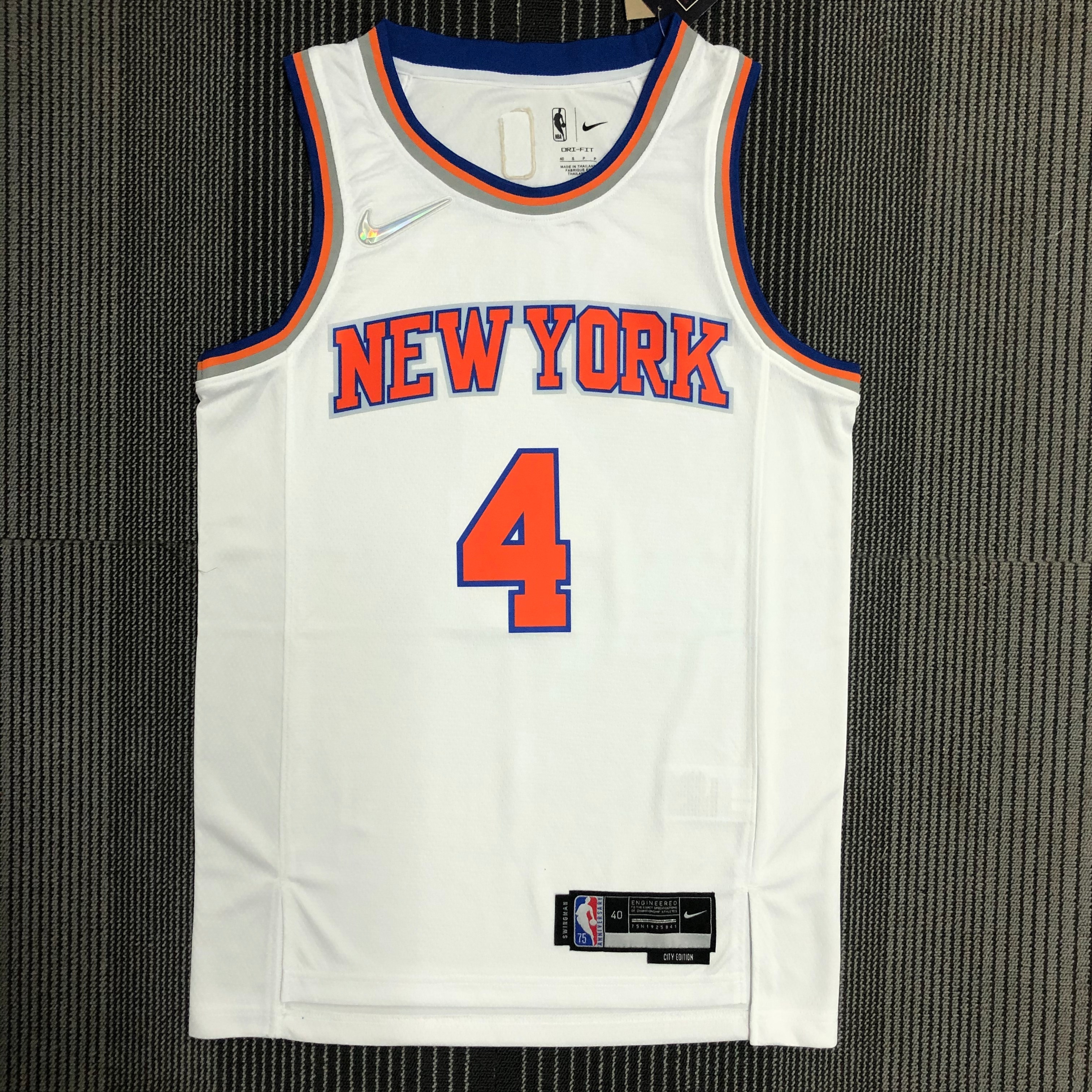NBA Men 75th Anniversary New York Knicks White #4 ROSE Jersey High Quality Name and Number Print - leoleo123123