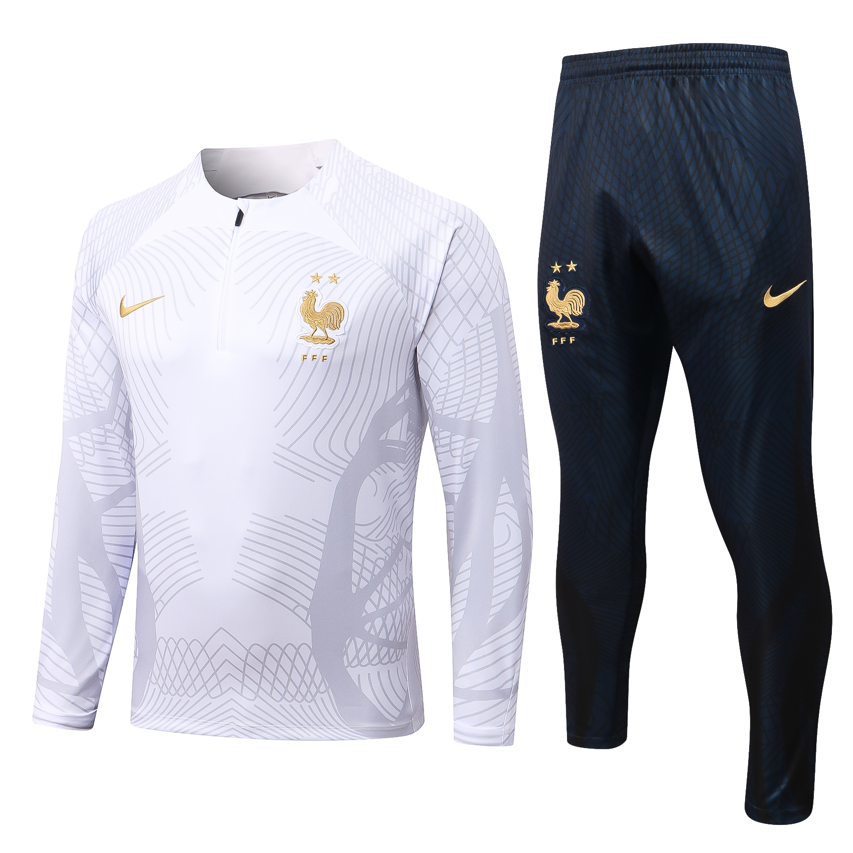 22-23 France White Sweater Tracksuit with Ink-jet Printing Thai Quality - leoleo123123