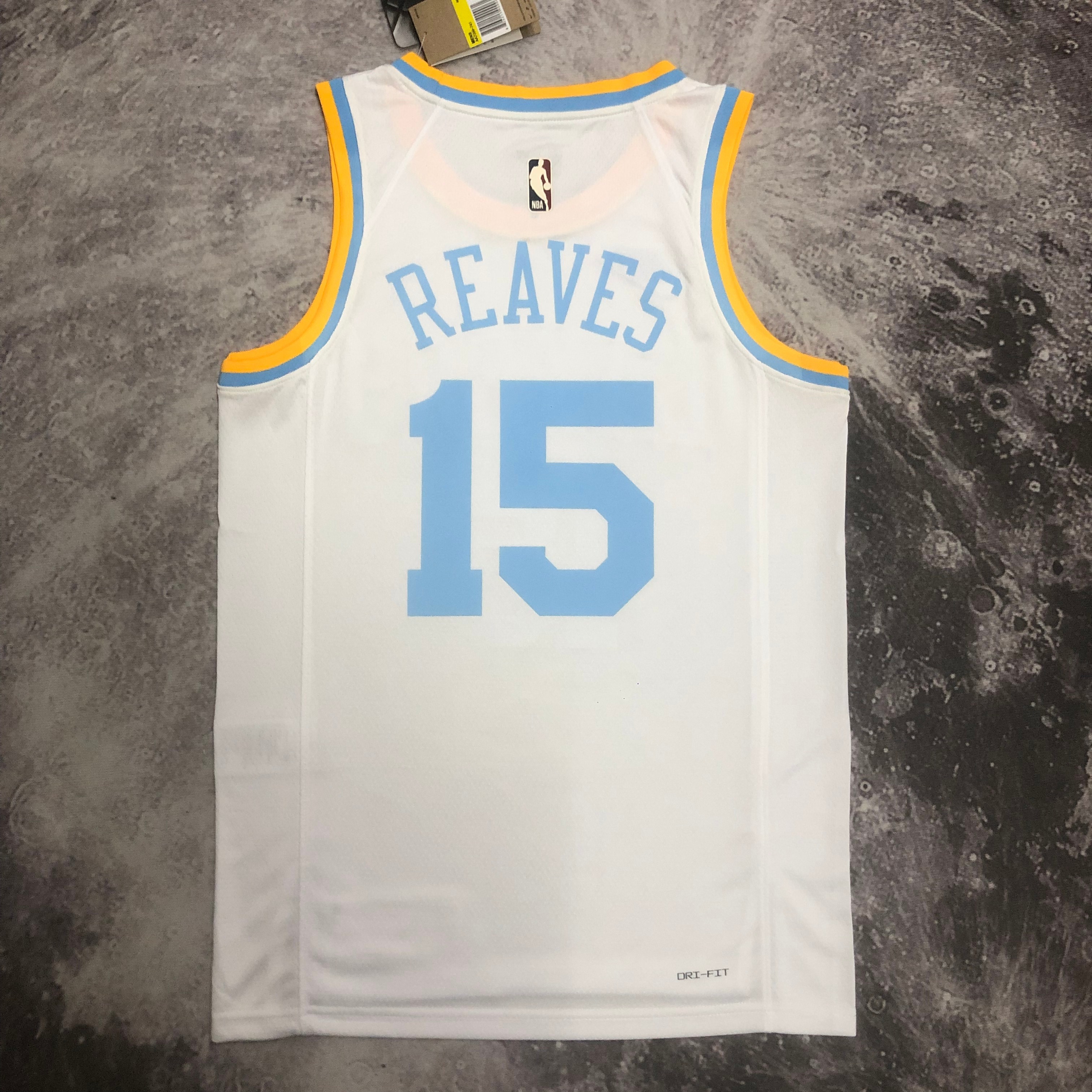 NBA Men Season 2023 Los Angeles Lakers White Retro Round Neck #15 REAVES Jersey High Quality Name and Number Print - leoleo123123
