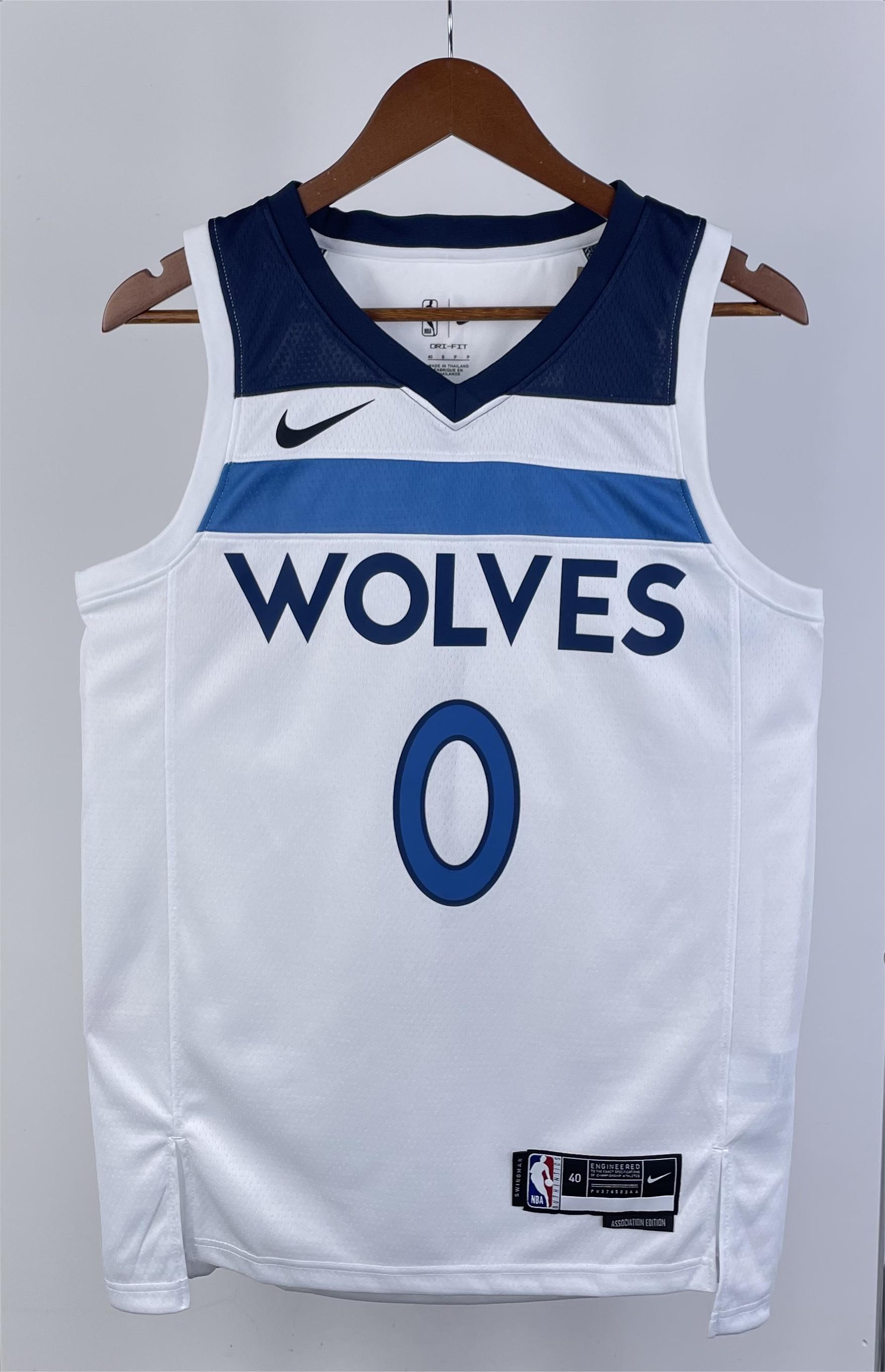 NBA Men 2023 Minnesota Timberwolves White #0 RUSSELL Jersey High Quality Name and Number Print - leoleo123123