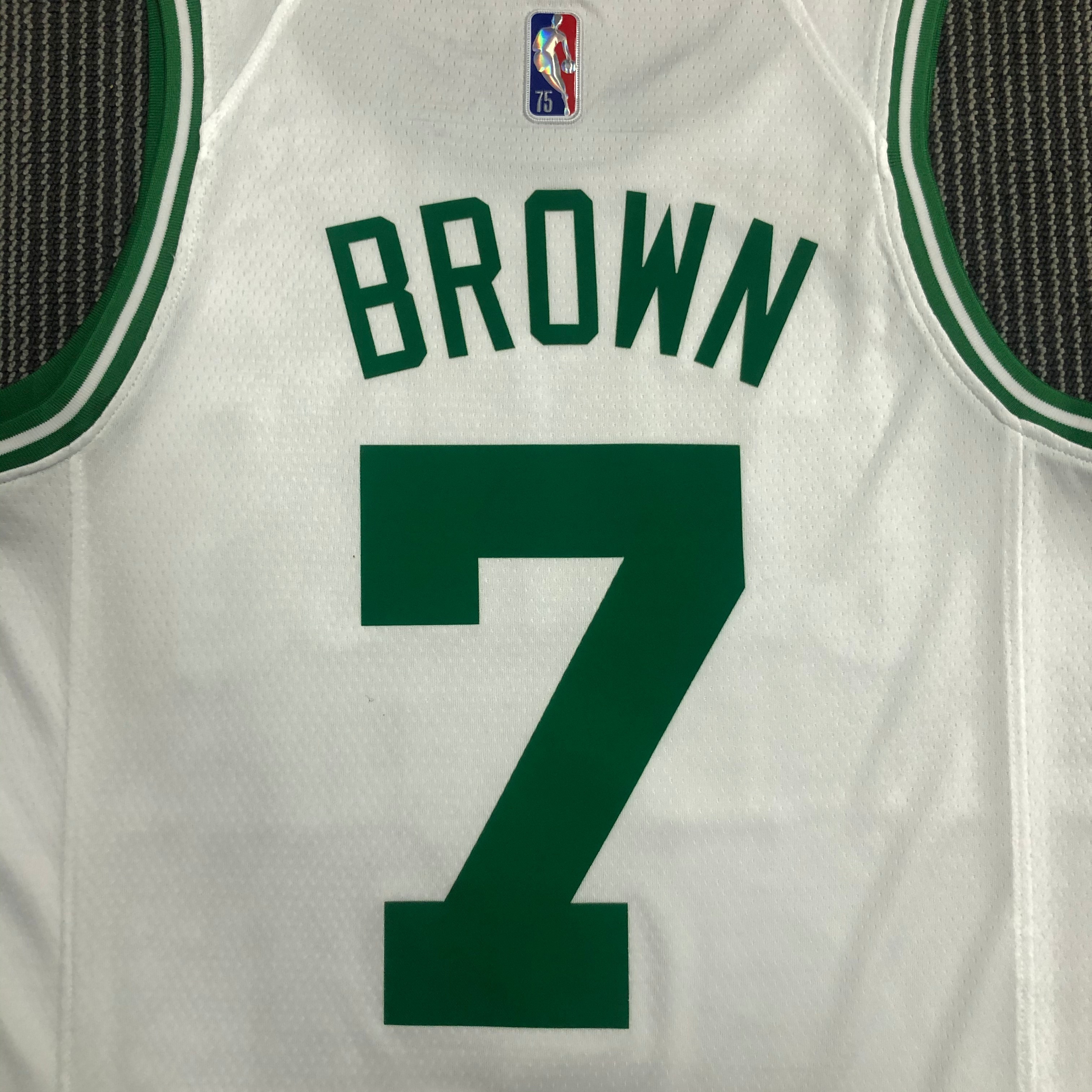 NBA 75th Anniversary Boston Celtics White #7 BROWN Jersey High Quality Name and Number Print - leoleo123123
