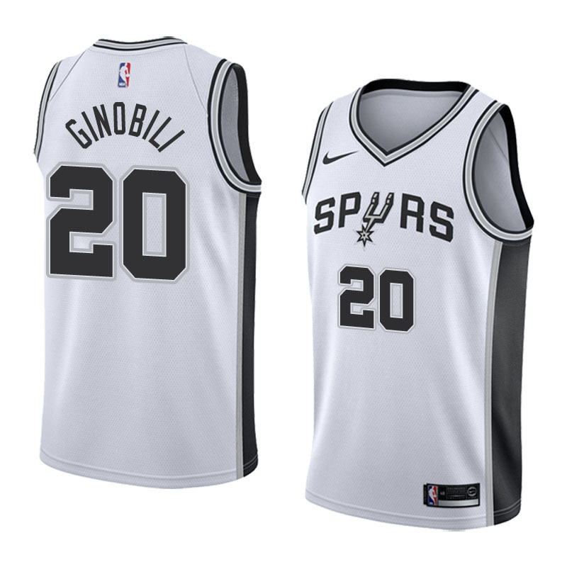 NBA Men San Antonio Spurs White #20 GINOBILI Jersey High Quality Name and Number Print - leoleo123123