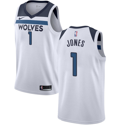 NBA Men Minnesota Timberwolves White #1 JONES Jersey High Quality Name and Number Print - leoleo123123