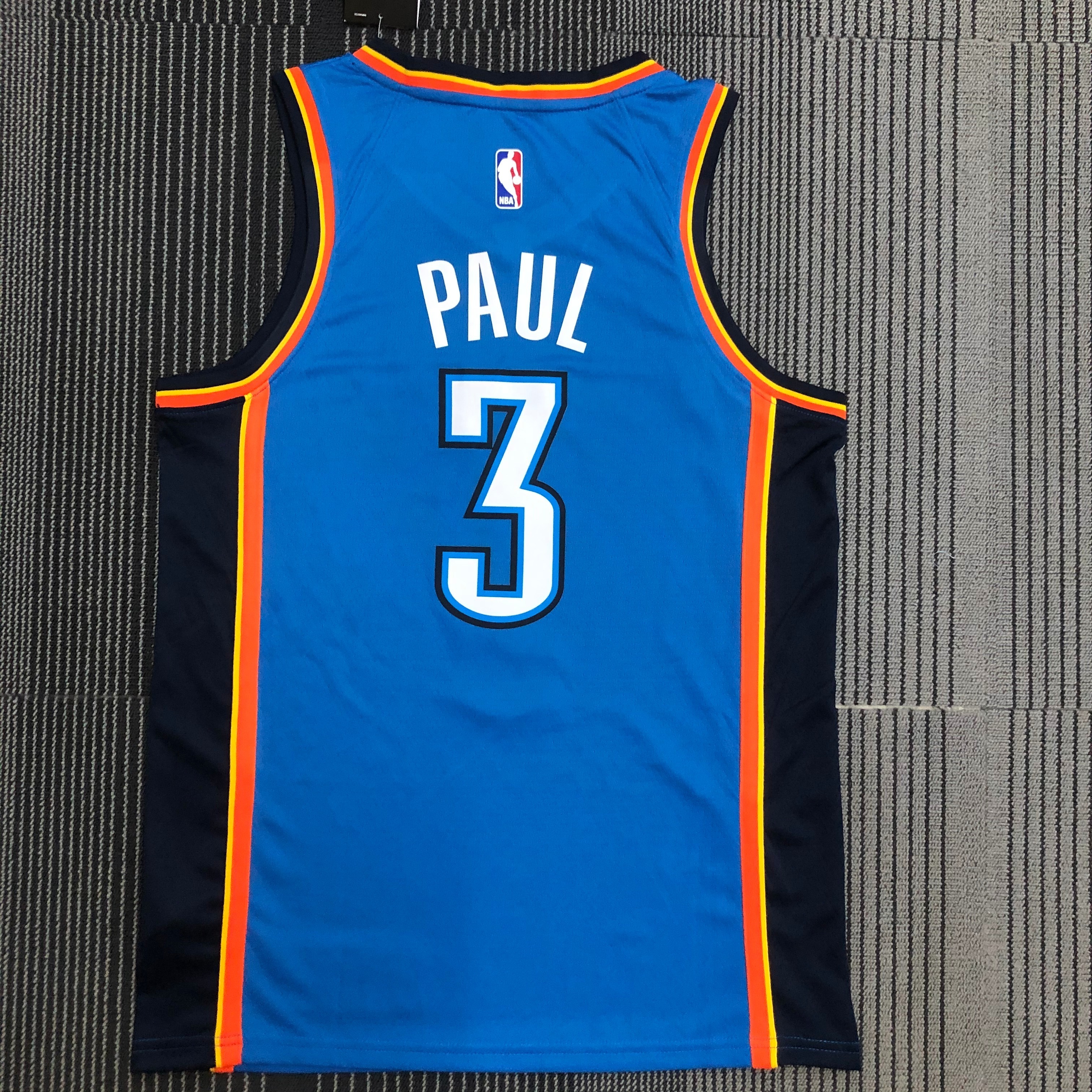 NBA Men Oklahoma City Thunder Blue #3 PAUL Jersey High Quality Name and Number Print - leoleo123123