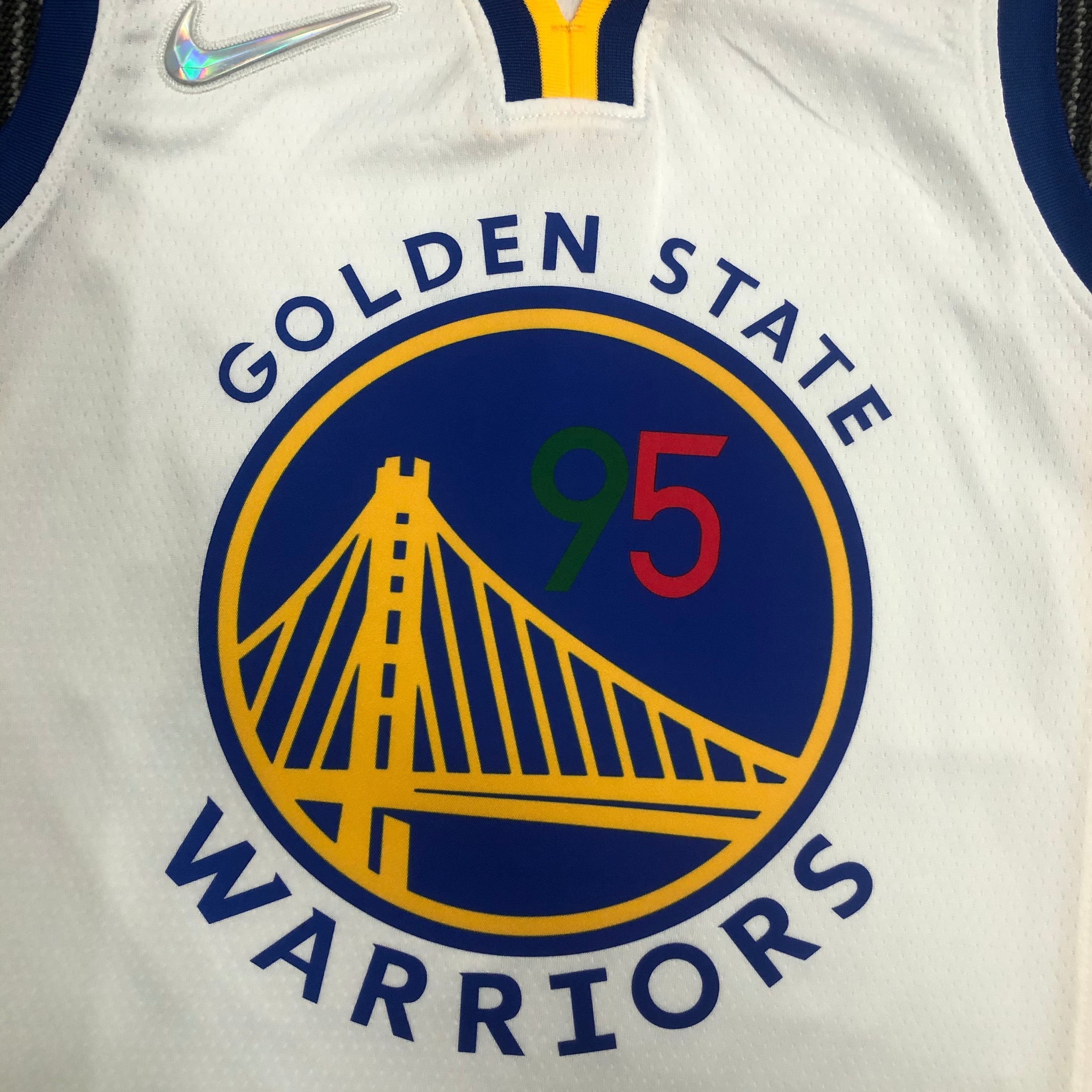 NBA Men 75th Anniversary Season 2022 Golden State Warriors Mexico Version White #95 TOSCANO Jersey High Quality Name and Number Print - leoleo123123