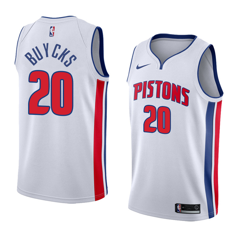 NBA Detroit Pistons White #20 BUYCKS Jersey High Quality Name and Number Print - leoleo123123