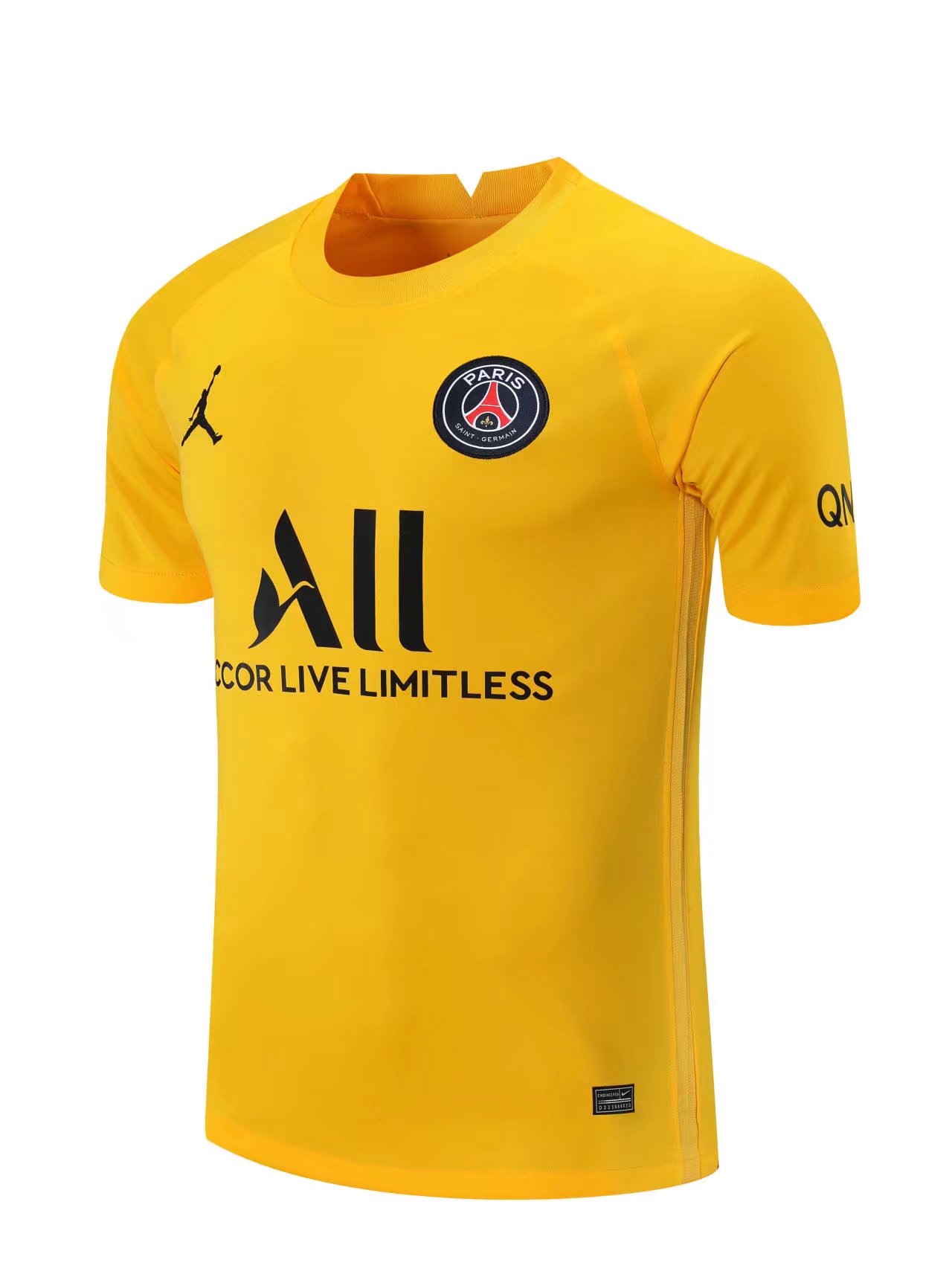 21/22 PSG Jordan Yellow Goalkeeper Jersey Fans Version - leoleo123123
