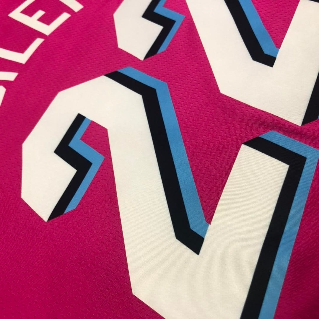 NBA Men Miami Heat Pink City #22 BUTLER Jersey High Quality Name and Number Print - leoleo123123