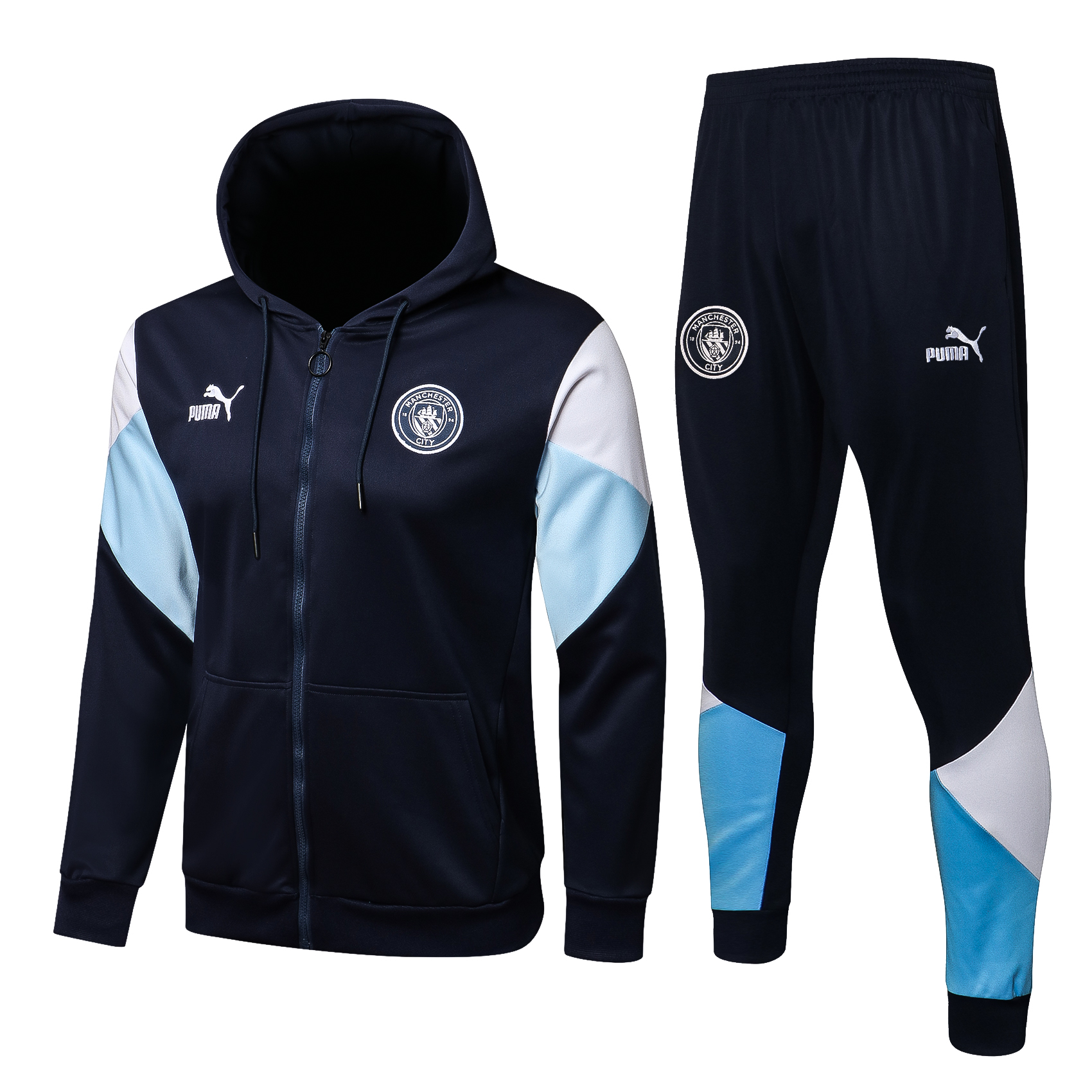 21-22 Man City Dark Blue Jacket Tracksuit with Cap Thai Quality - leoleo123123